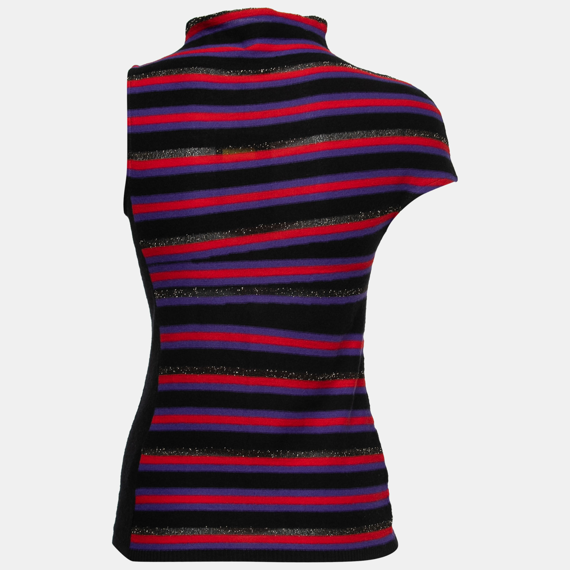 

Versus Versace Multicolor Striped Knit Asymmetric Top
