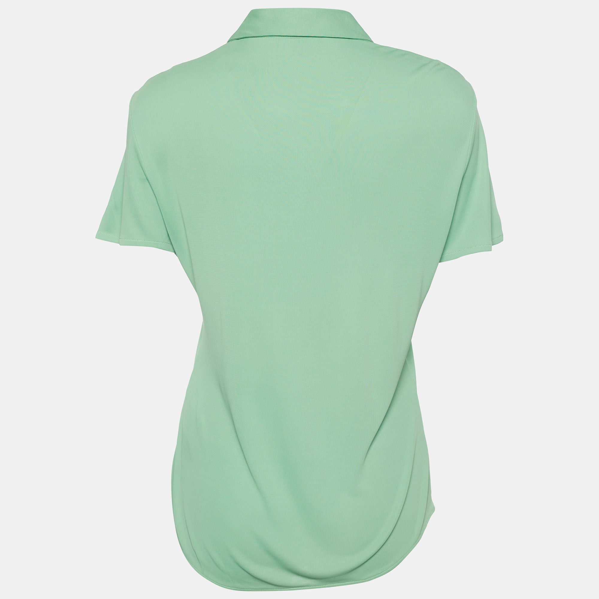 

Versus Versace Green Jersey Knit Button Front Shirt