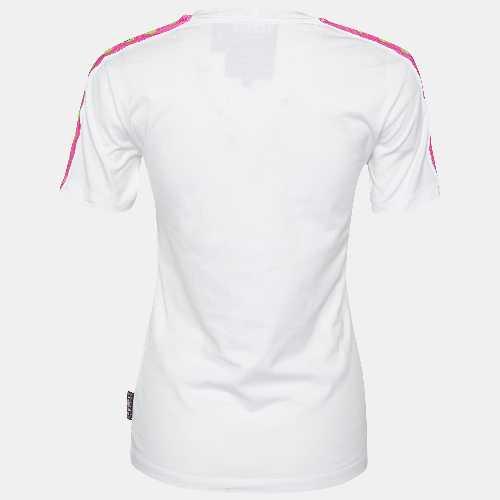 

Versus Versace White Contrast Logo Tape Detail Cotton Knit T-Shirt