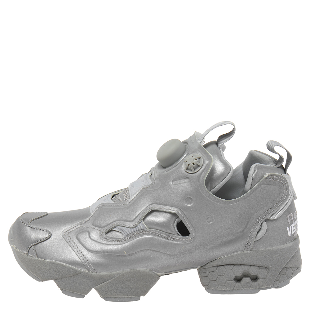 

Vetements x Reebok Reflective Grey Nylon InstaPump Fury Low-Top Sneakers Size