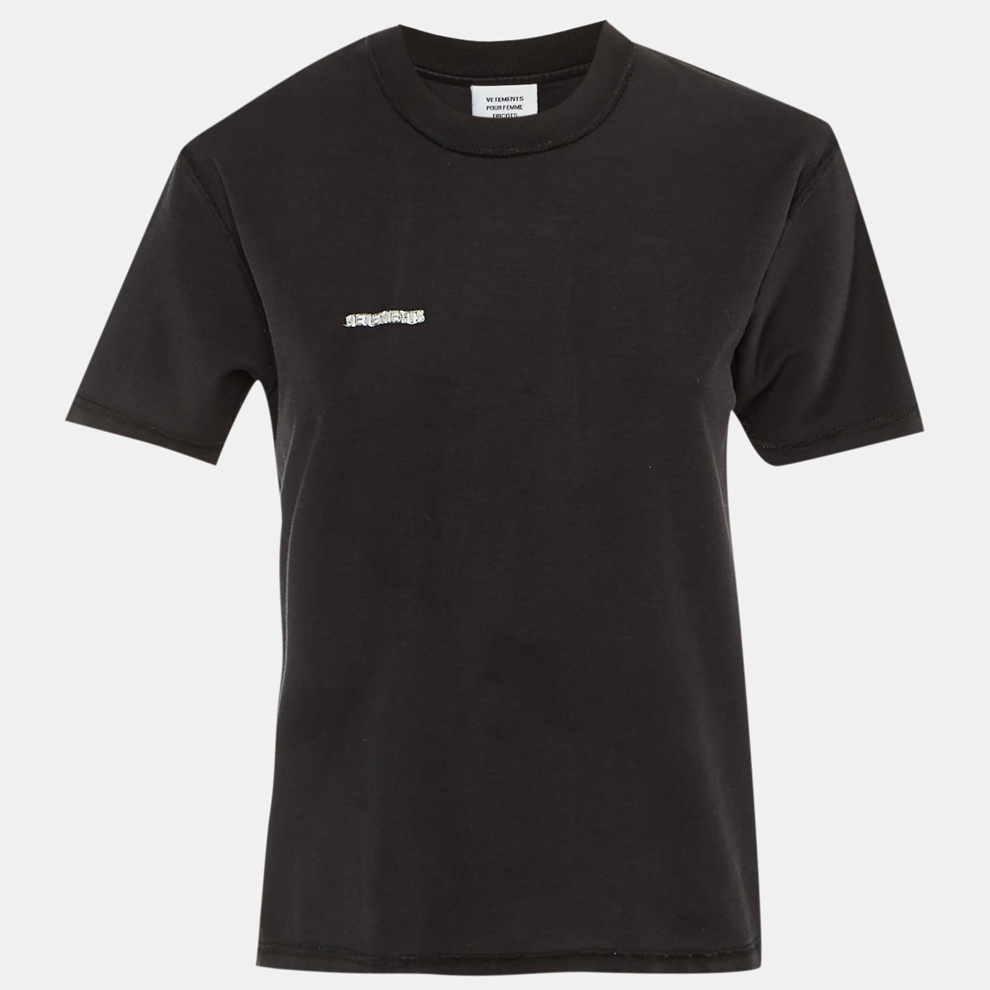 Pre-owned Vetements Black Cotton Inside Out Crew Neck T-shirt S