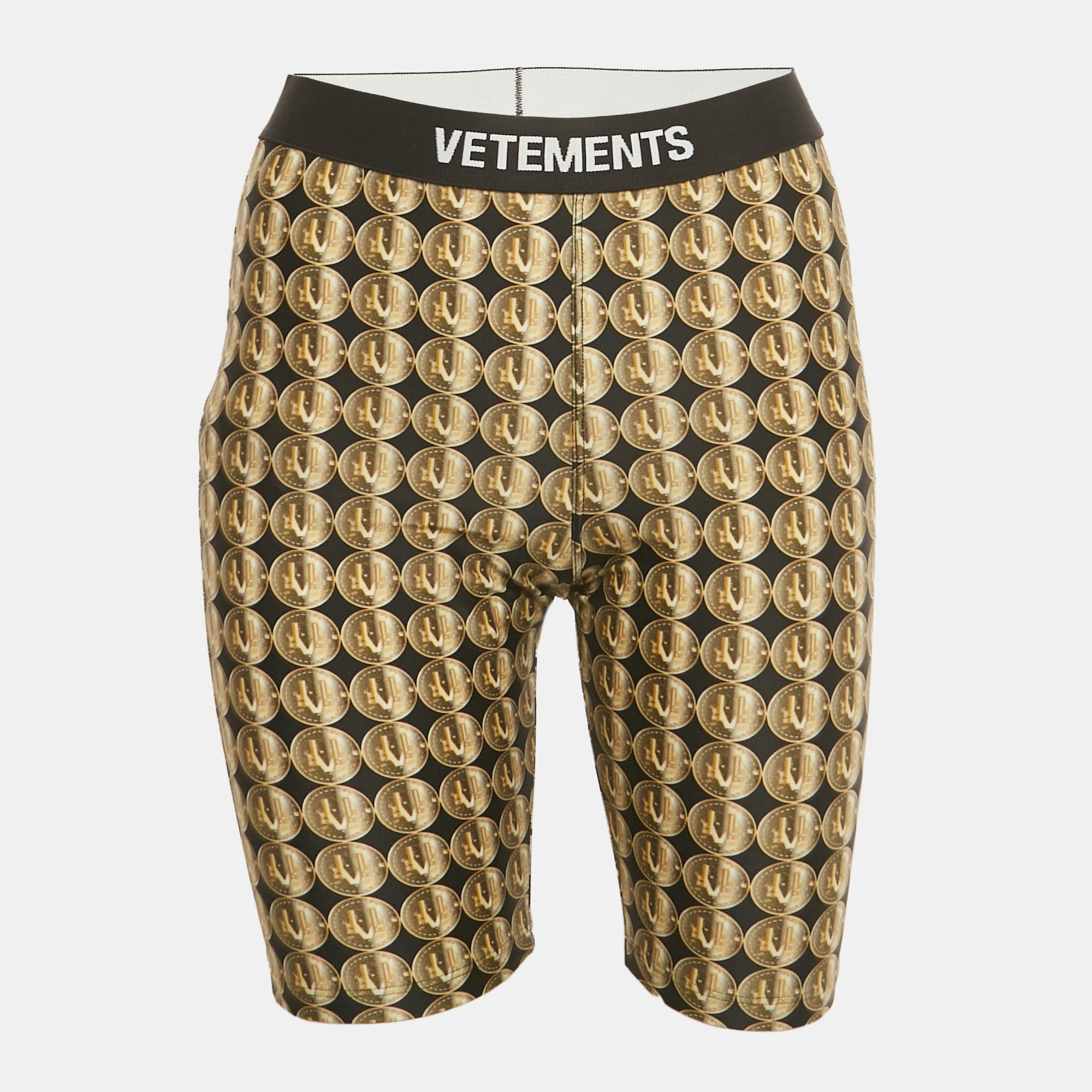 

Vetements Yellow/Black Coin Print Jersey Biker Shorts M