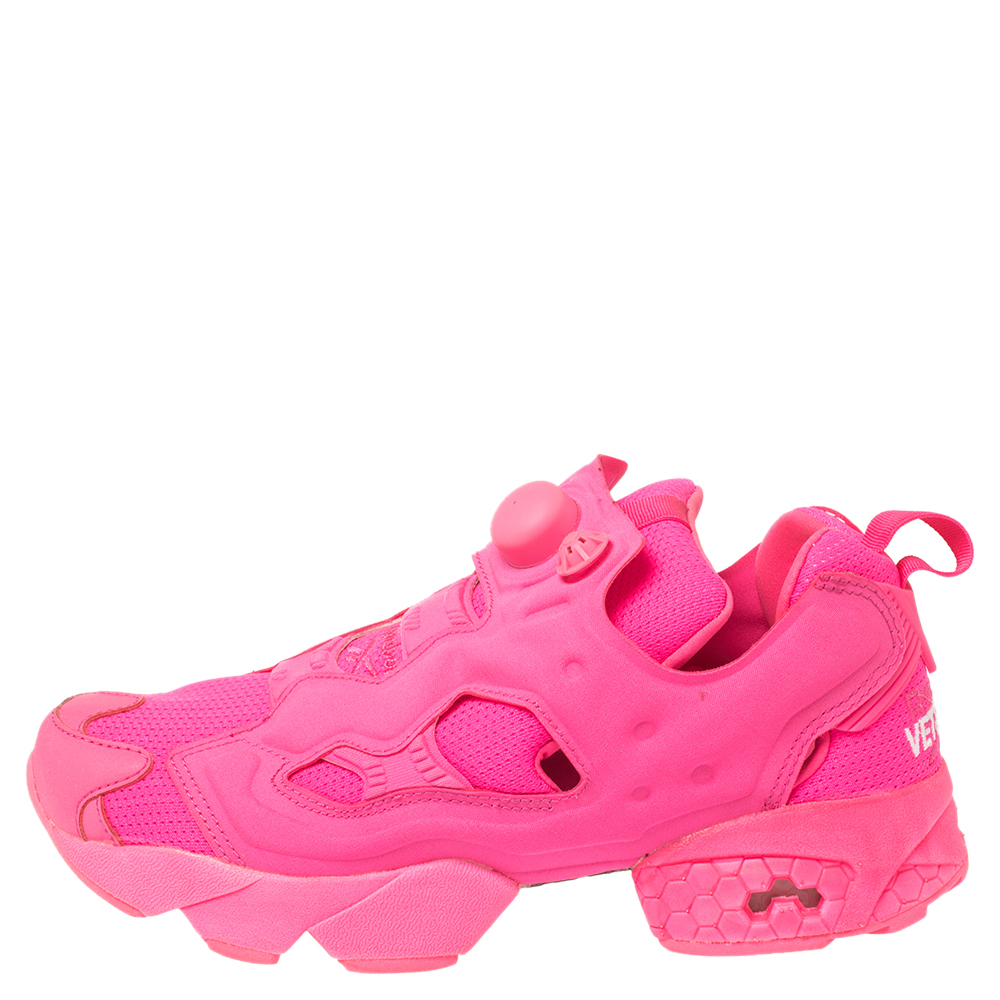 

Vetements x Reebok Fluorescent Pink Nylon And Fabric Instapump Fury Sneakers Size