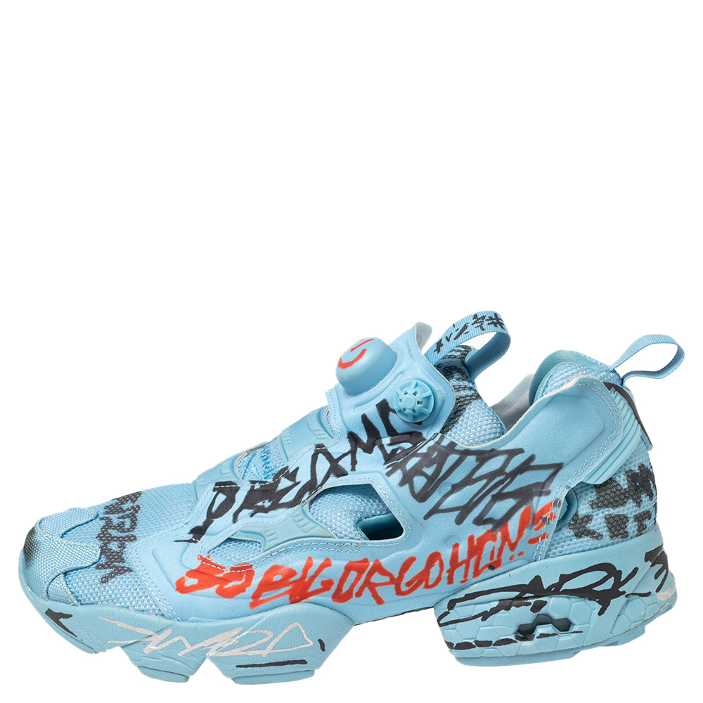 

Vetements x Reebok Fluorescent Blue Nylon And Fabric Instapump Fury Sneakers Size