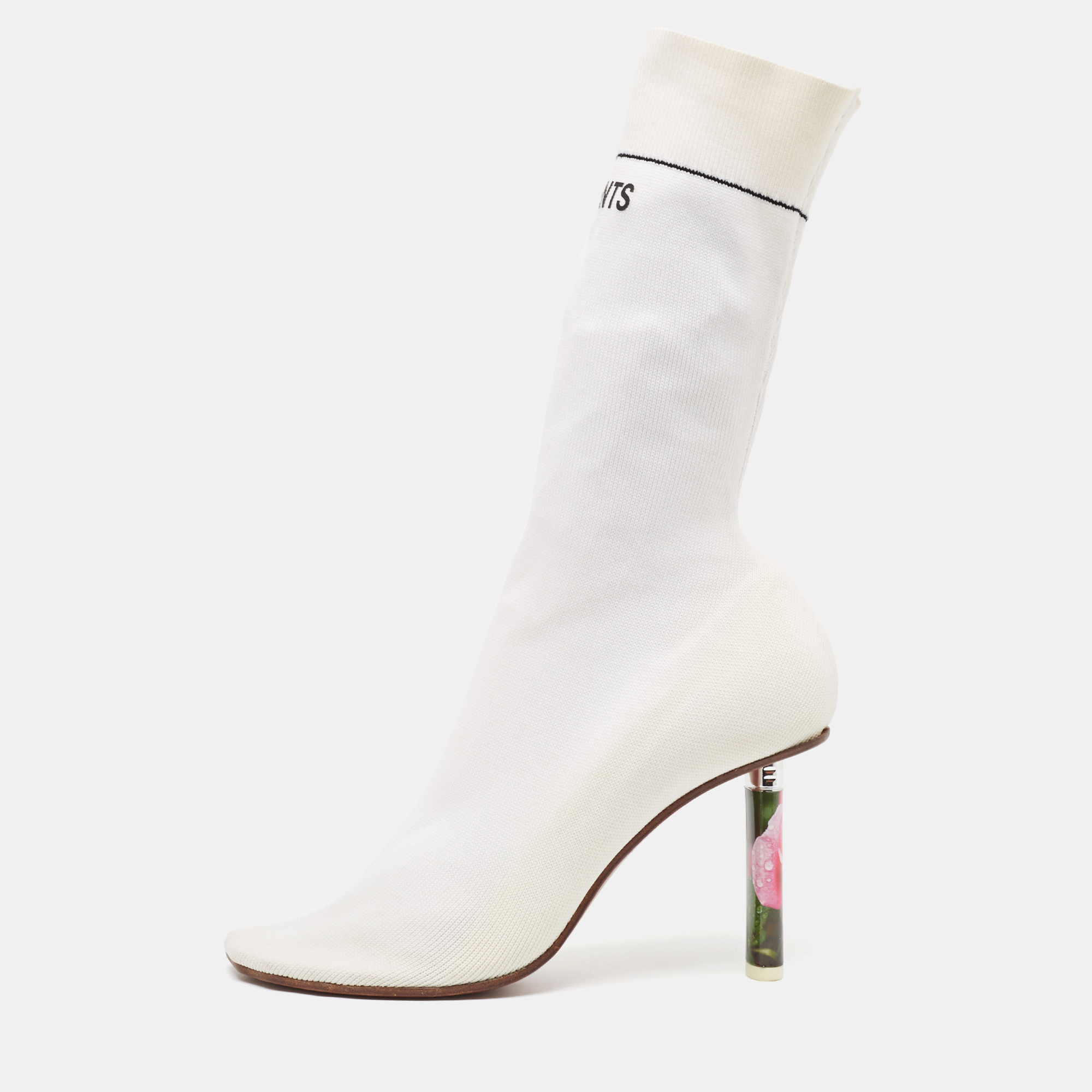 

Vetements White Knit Fabric Sock Boots Size