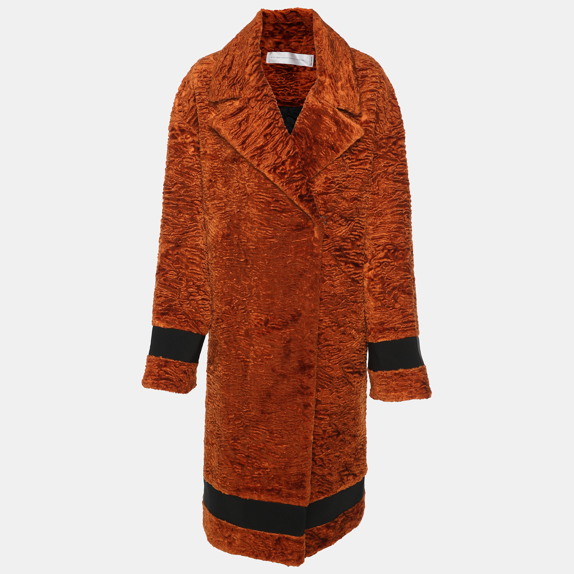 

Victoria Beckham Brown/Black Textured Velvet Coat M