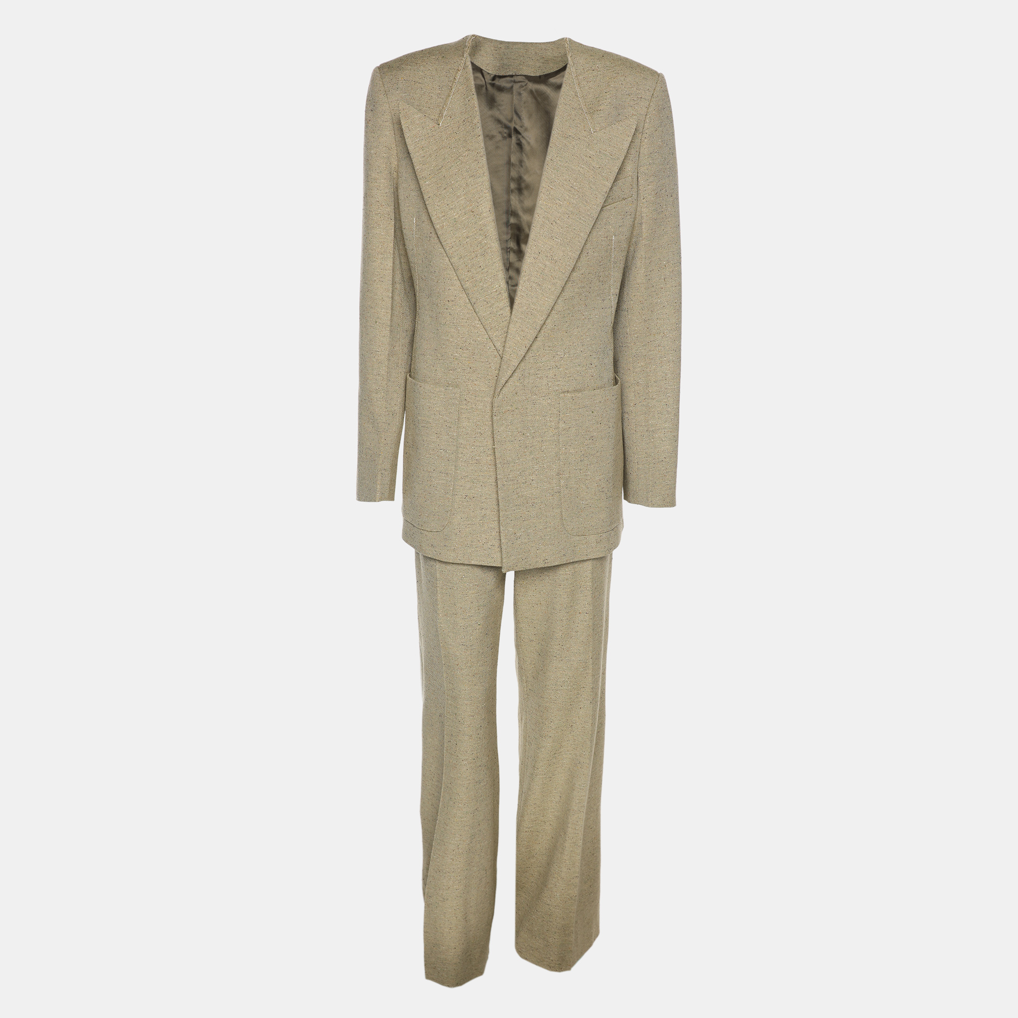 Pre-owned Victoria Beckham Avocado Wool Blend Suit Set S In Green