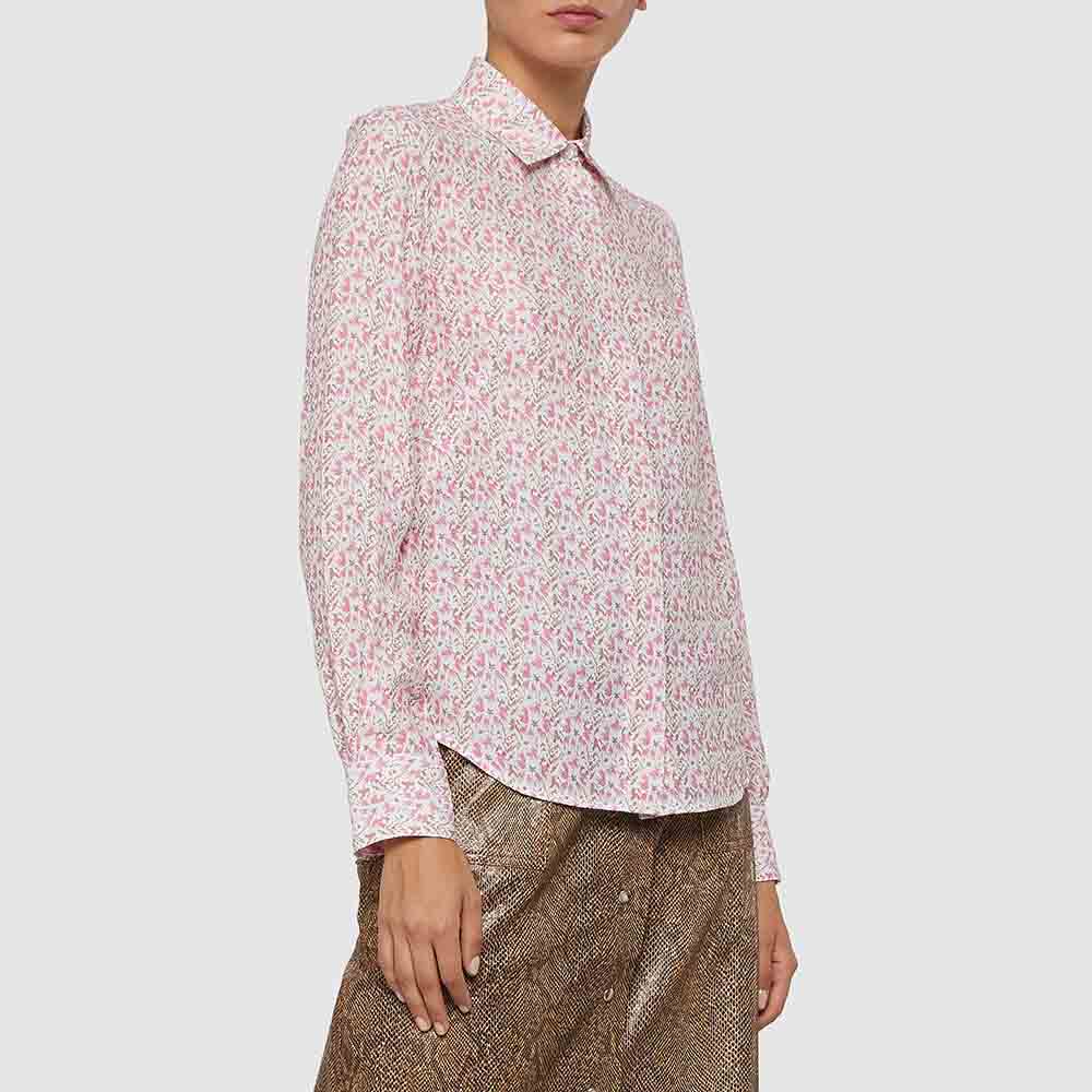 

Victoria Beckham Pink Floral Print Long Sleeve Shirt UK 12