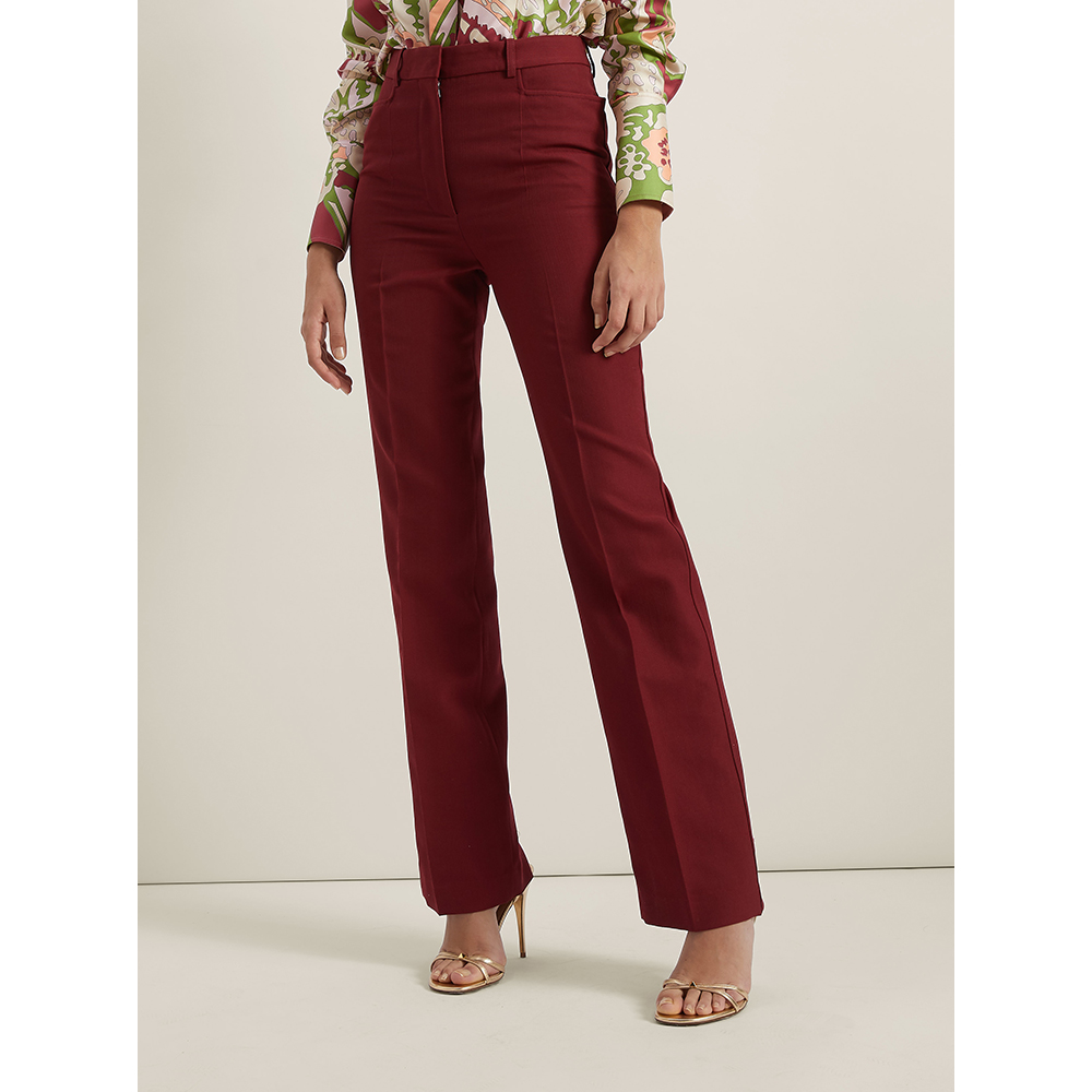 

Victoria Beckham Red Straight-Leg Wool-Blend Trousers UK 10