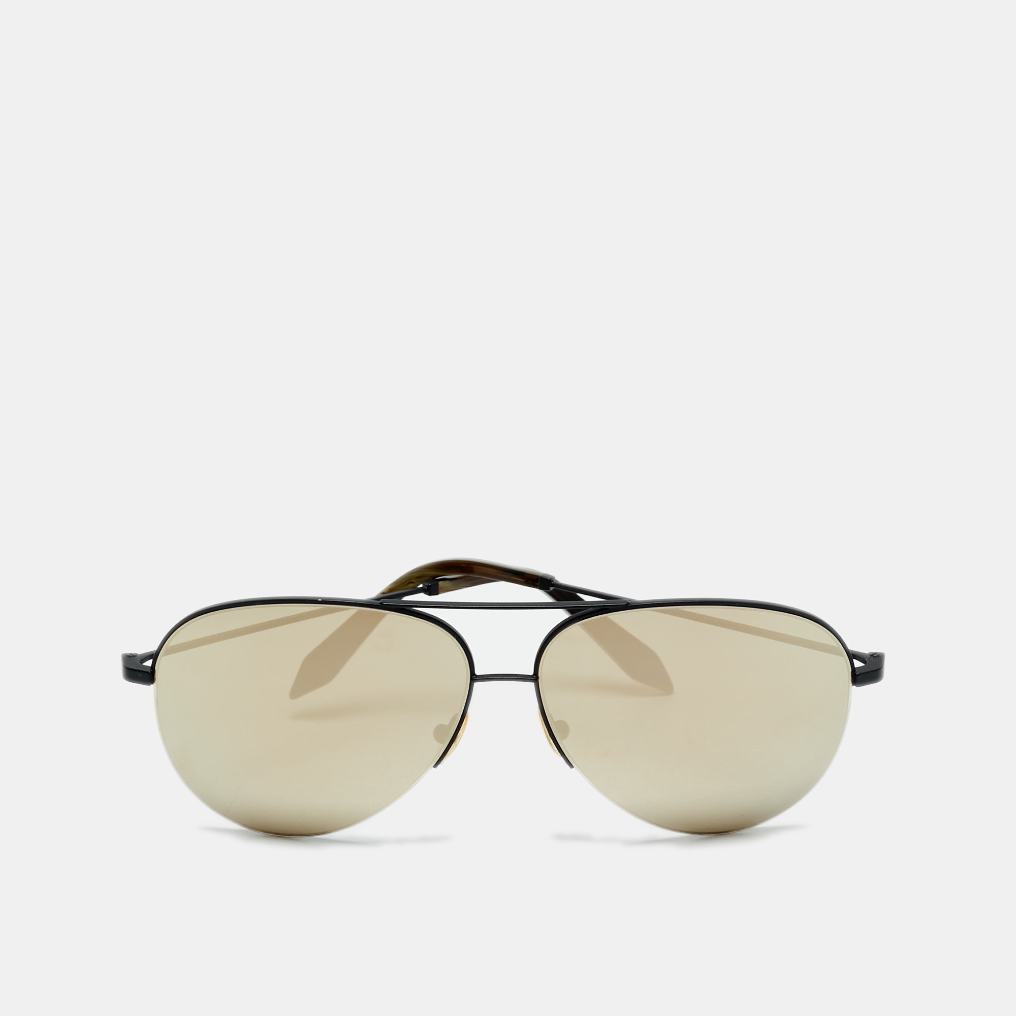 Click to view more detailed imagery on our partner's website Pre-owned Victoria Beckham Black Mirrored Vbs90 Aviator Sunglasses