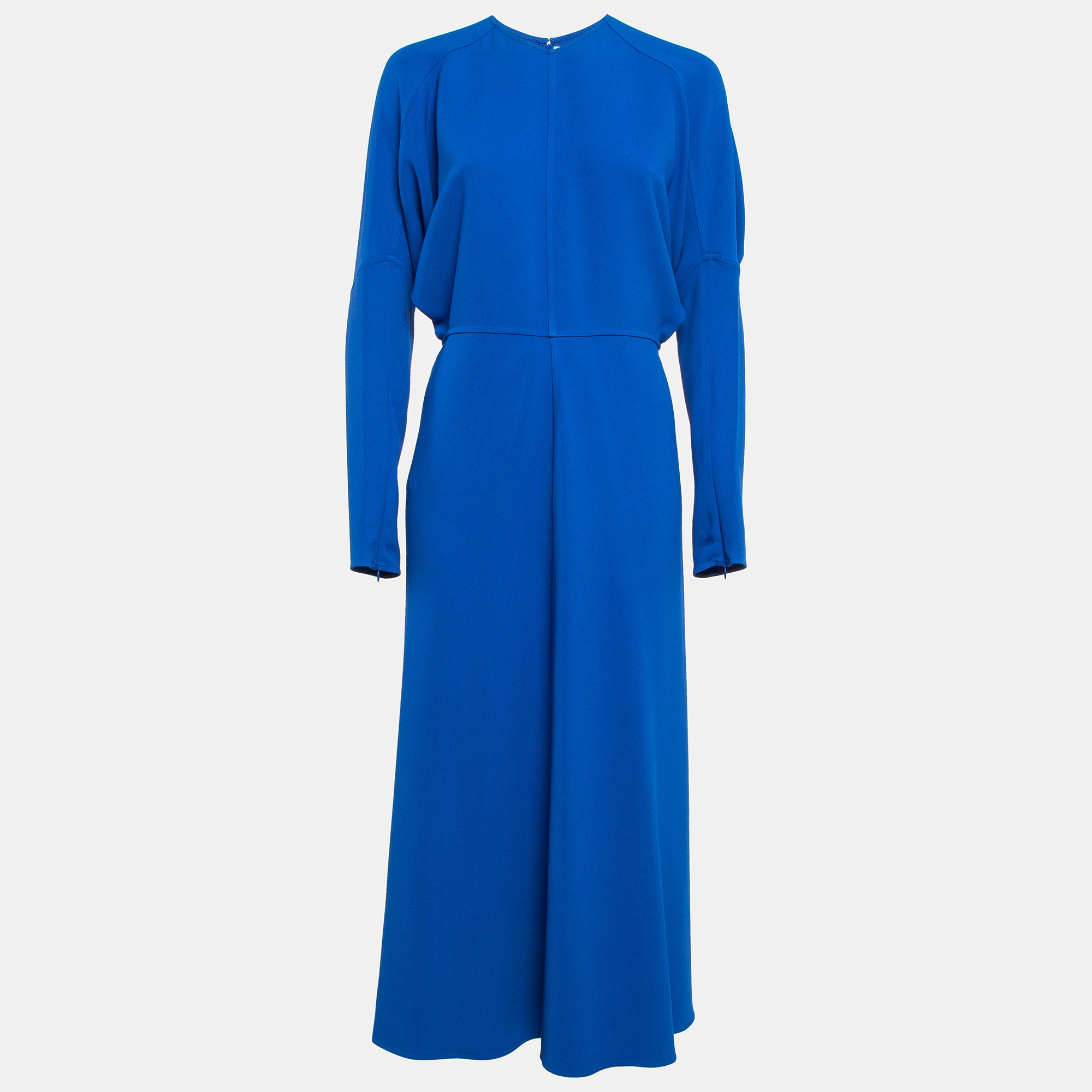 

Victoria Beckham Blue Crepe Full Sleeve Midi Dress M