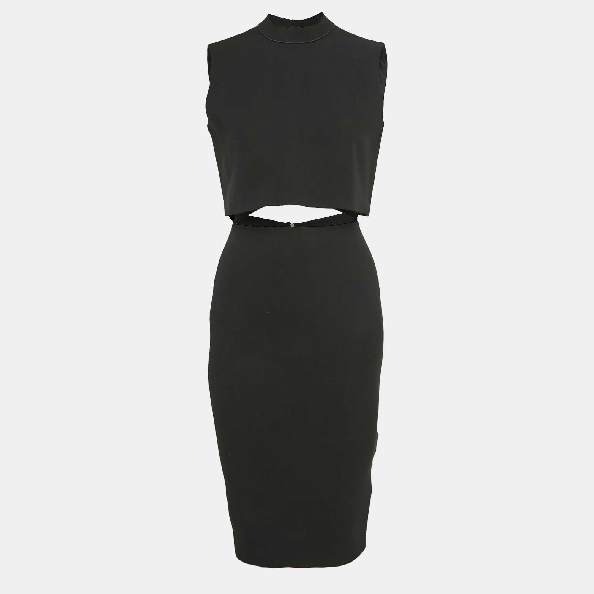 

Victoria Beckham Black Crepe Cut-Out Detail Short Dress S