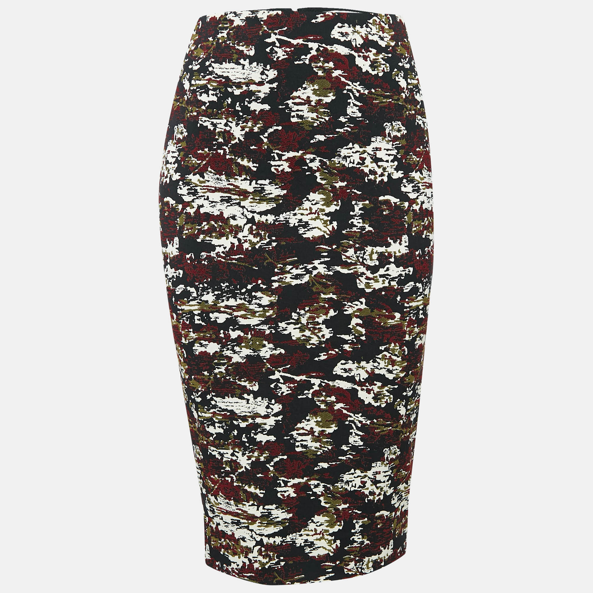 

Victoria Beckham Multicolor Camouflage Jacquard Pencil Skirt S