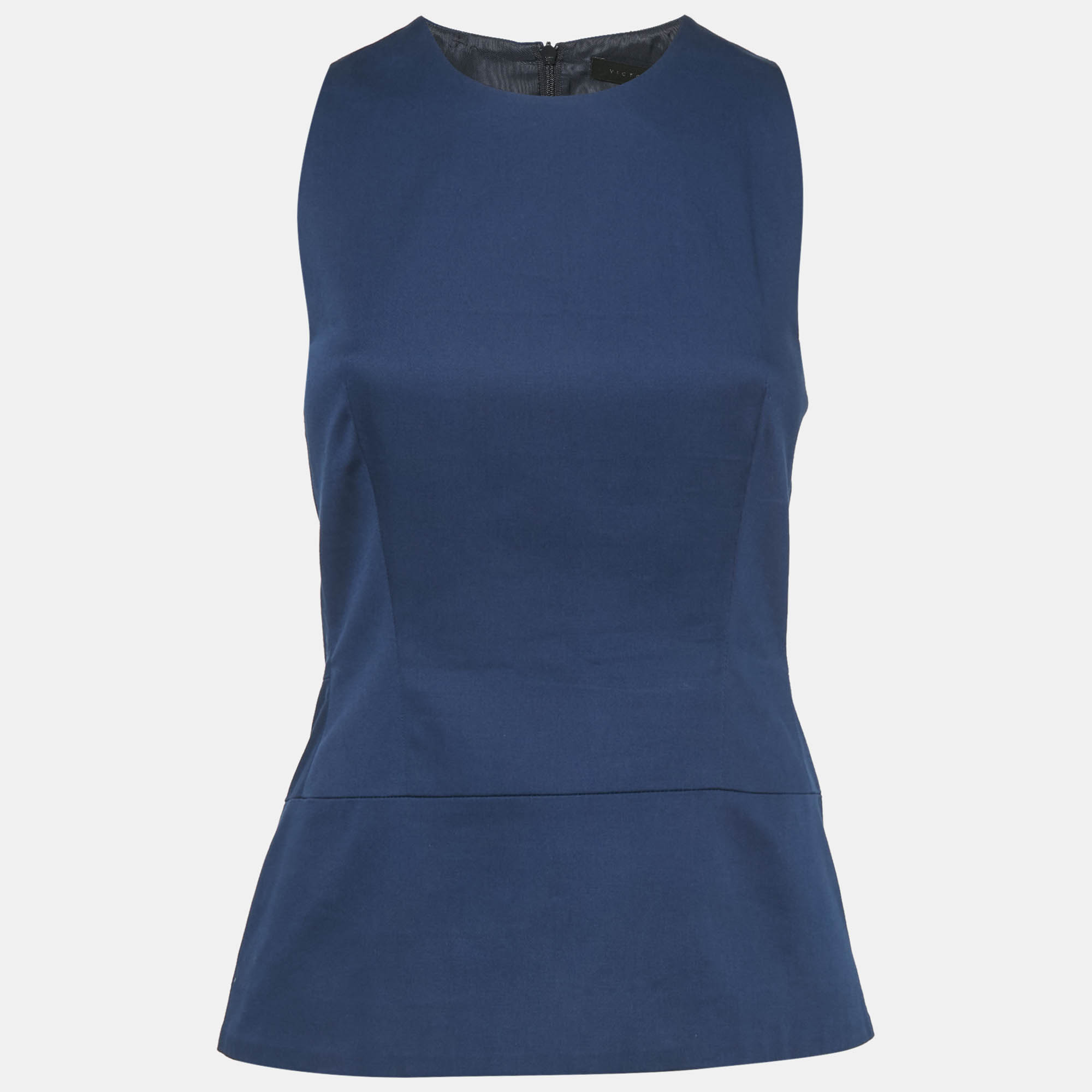 

Victoria Beckham Navy Blue Cotton Sleeveless Top M
