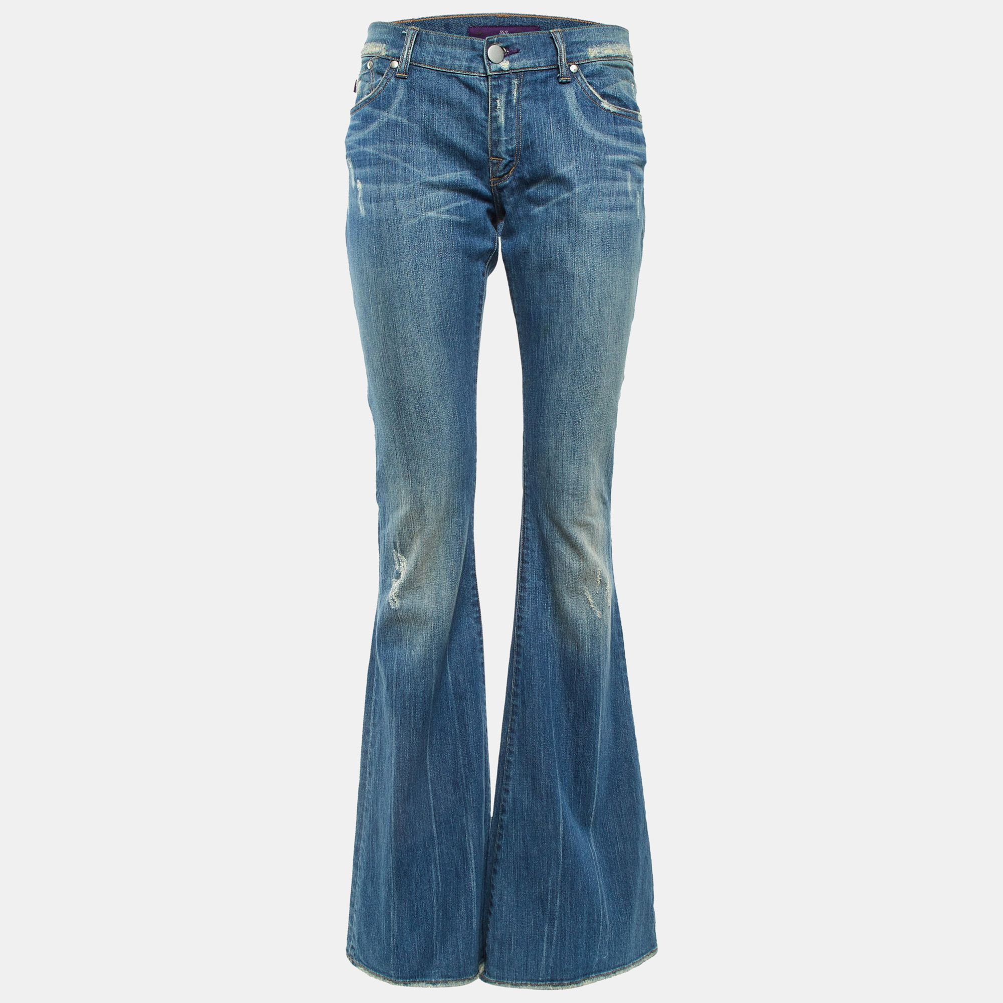 

Denim by Victoria Beckham Blue Cotton Flared Jeans M/Waist 31"