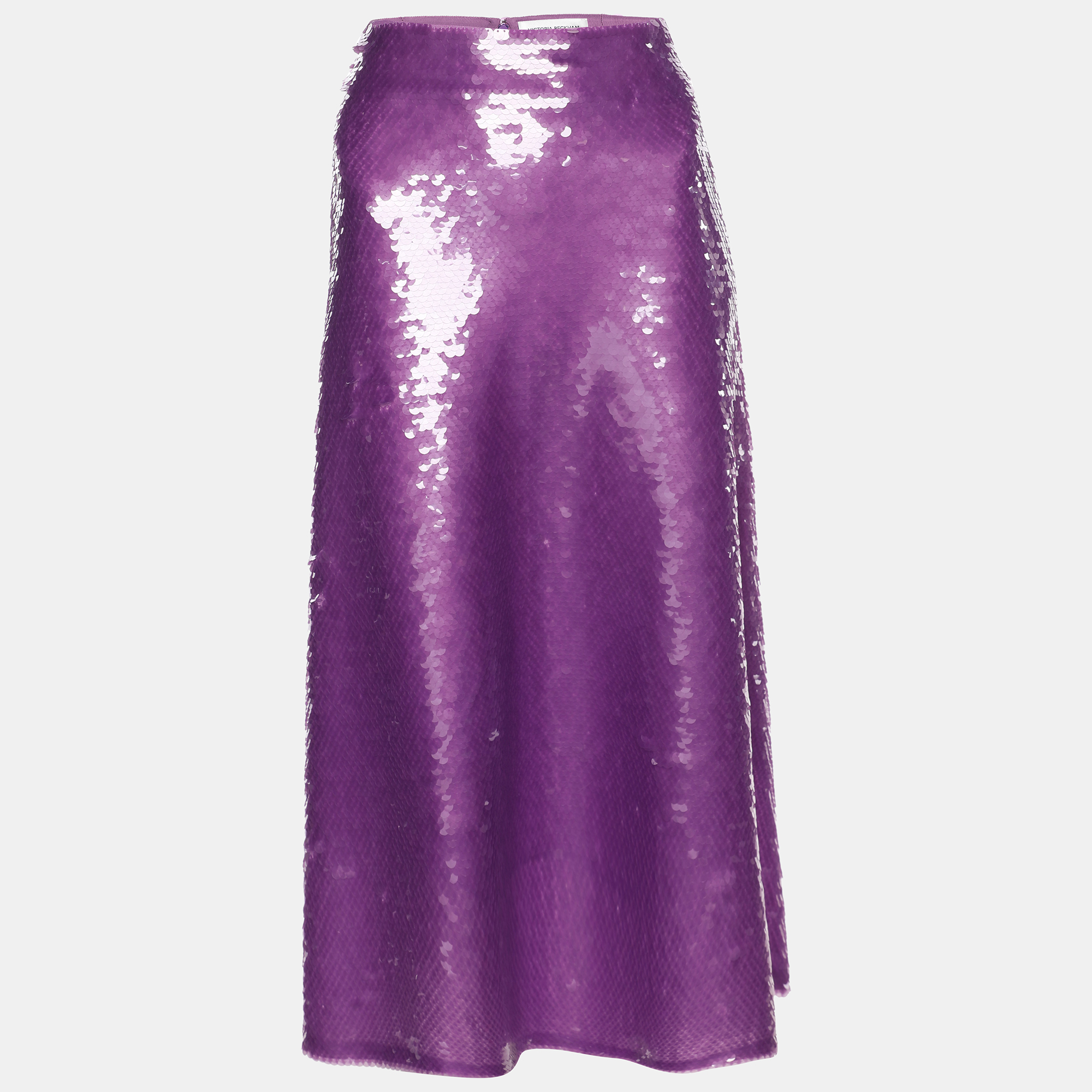 

Victoria Beckham Purple Sequin Midi Skirt M