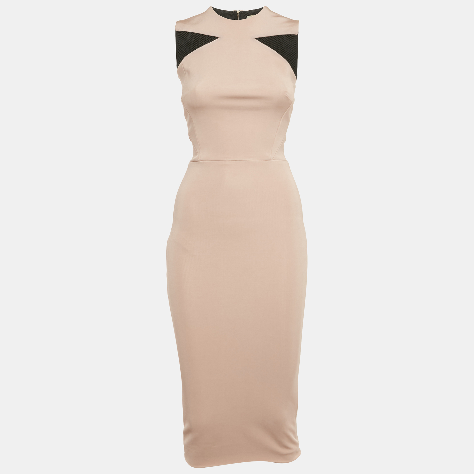 Pre-owned Victoria Beckham Light Pink Stretch Crepe Sheath Dress S