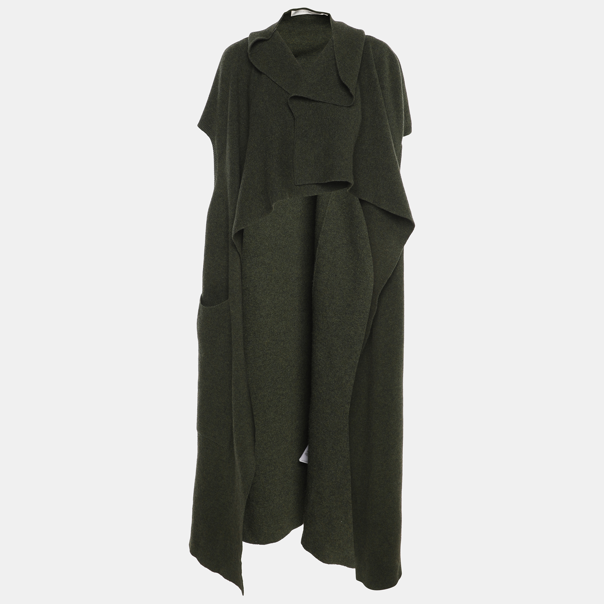 

Victoria Beckham Green Wool Blend Cape S
