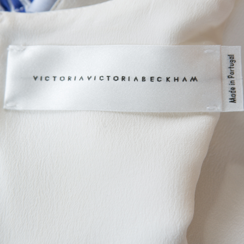 Pre-owned Victoria Beckham Victoria  White Paneled Cotton Overlay Mini Dress S