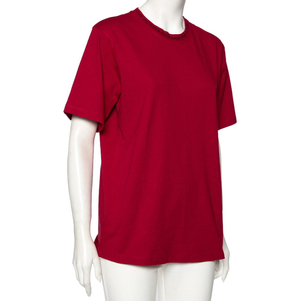 

Victoria Victoria Beckham Red Cotton Short Sleeve Crewneck T-Shirt