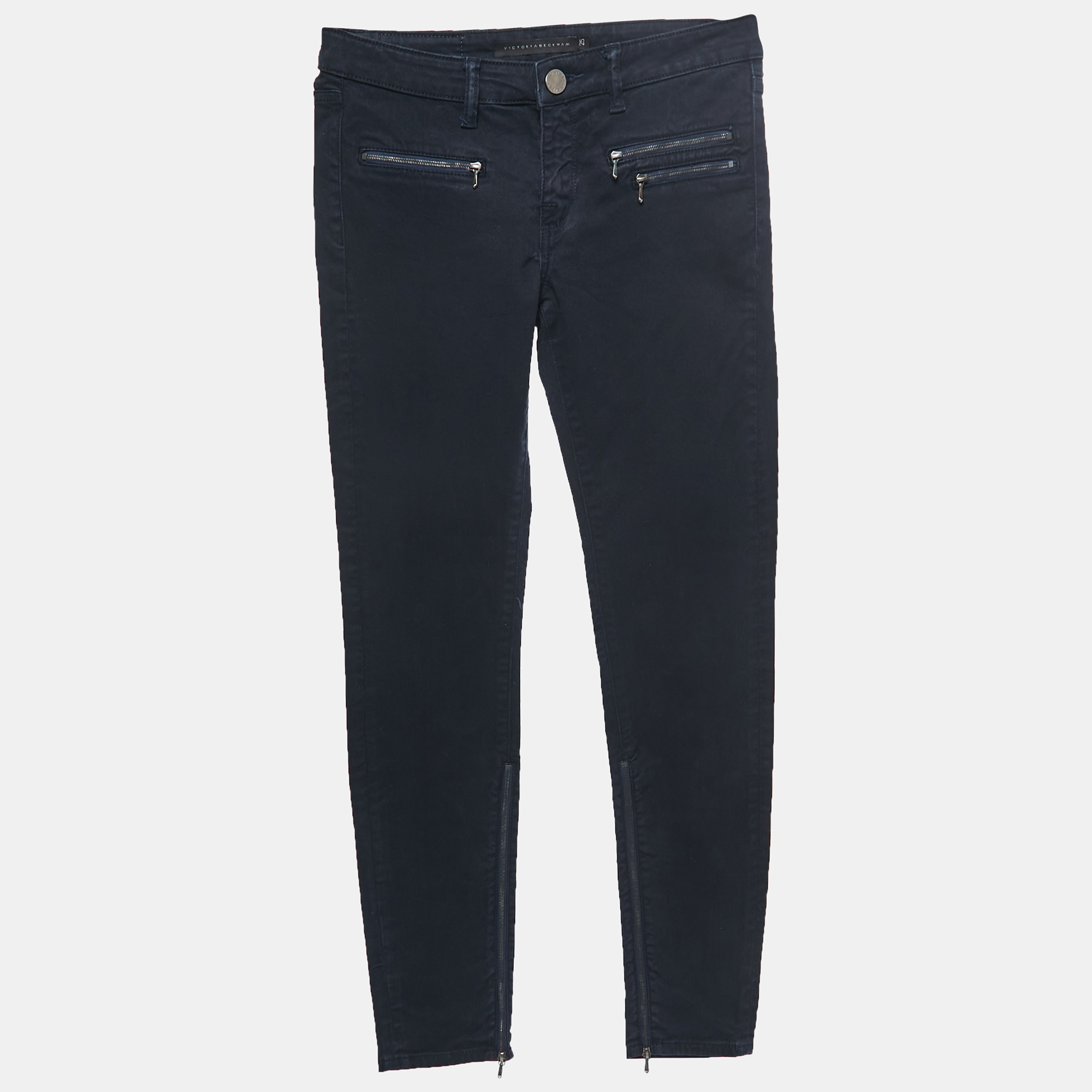 Pre-owned Victoria Beckham Navy Blue Denim Slim Fit Jeans S Waist 25"
