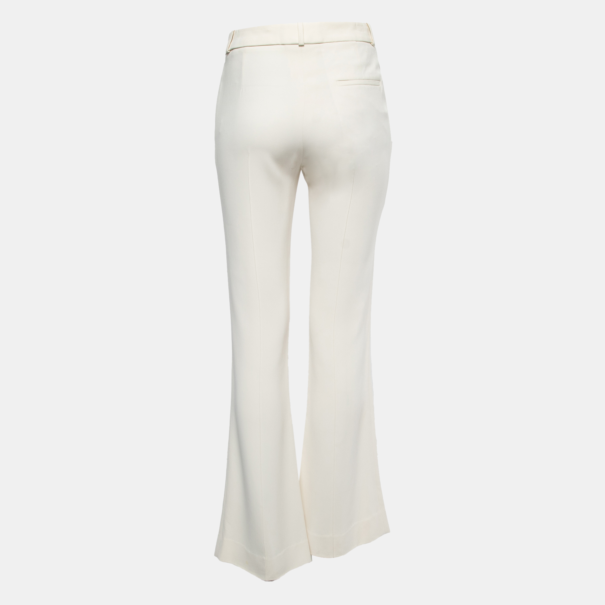 

Victoria Beckham Cream Wool Flared Trousers