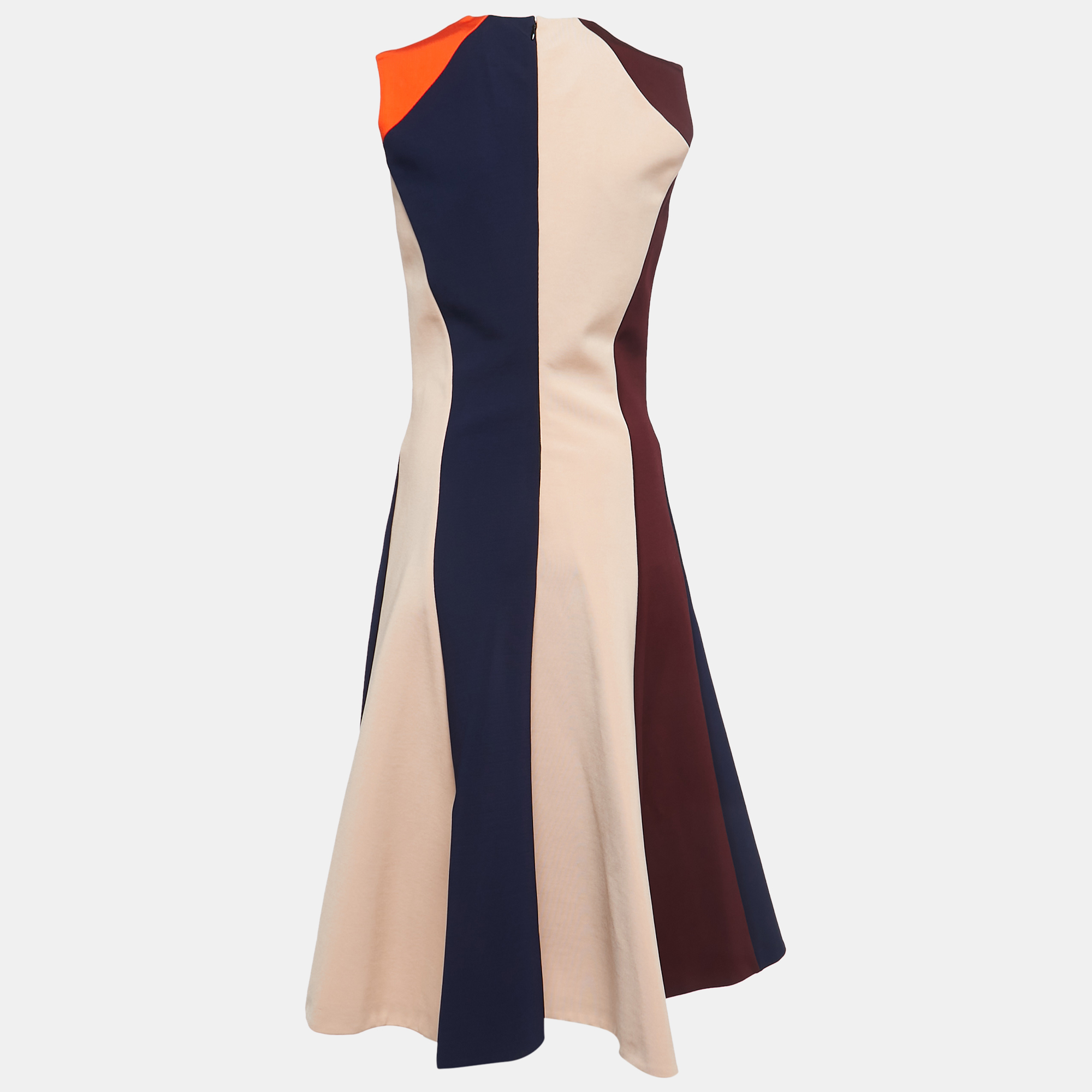 

Victoria Beckham Multicolor Crepe Sleeveless Midi Dress
