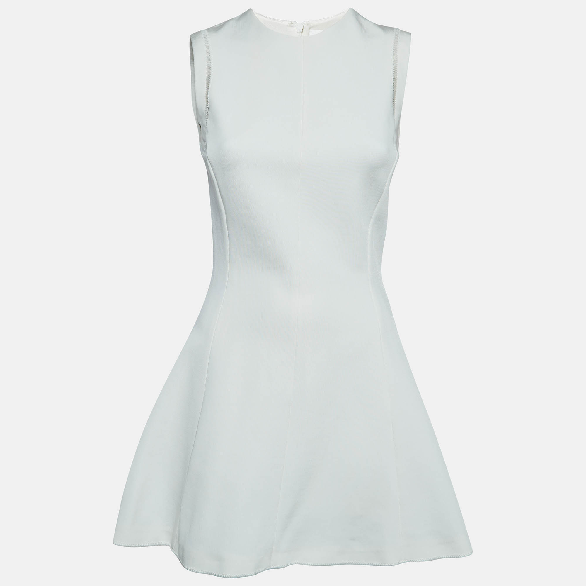 

Victoria Beckham White Stretch Knit Flared Mini Dress M