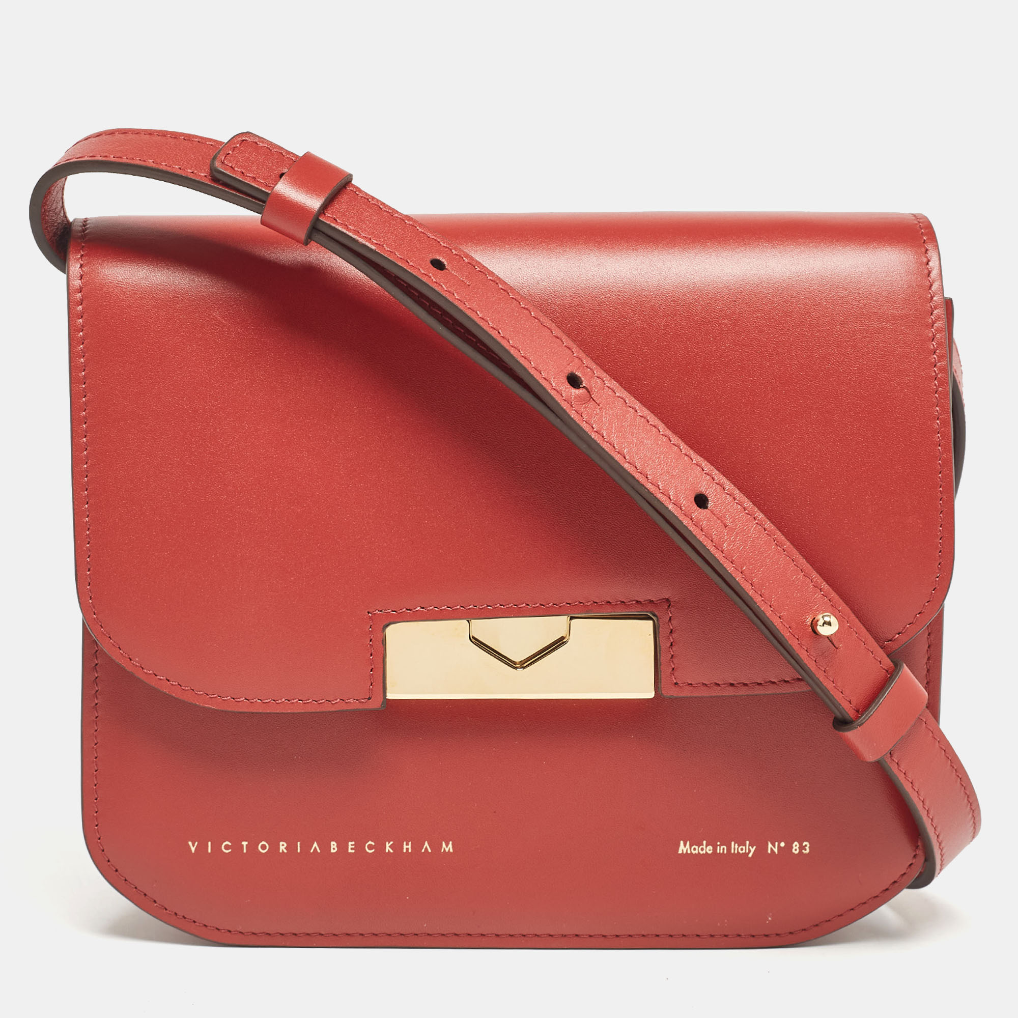 

Victoria Beckham Brick Red Leather Eva Crossbody Bag