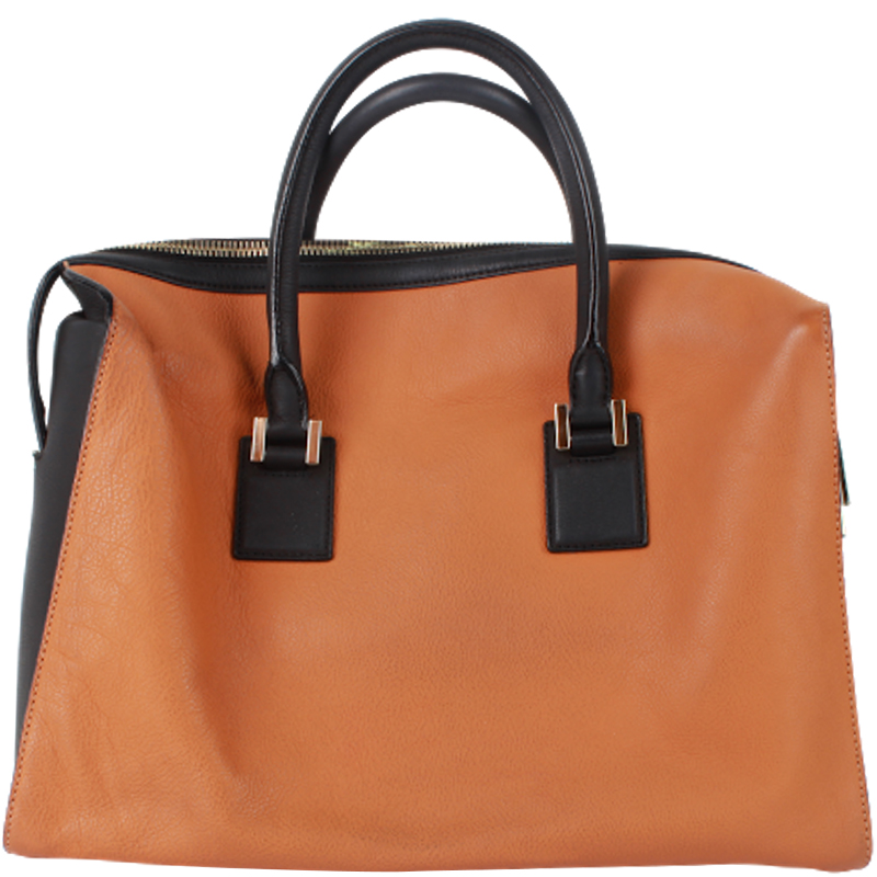 Victoria Beckham Two Tone Leather Satchel Bag