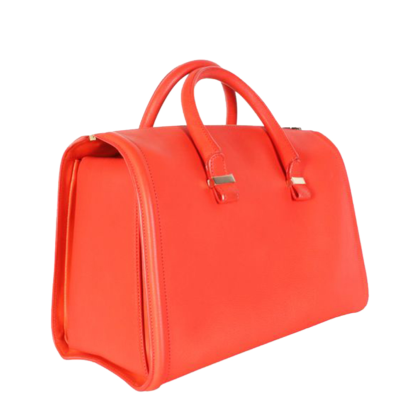

Victoria Beckham Coral Leather Top Handle Bag, Orange
