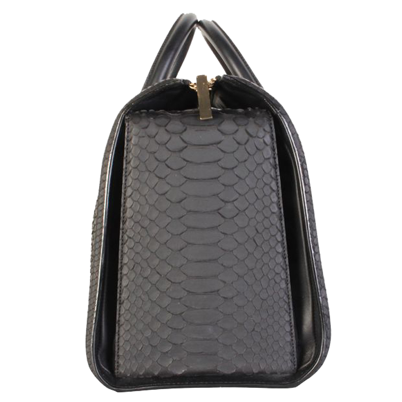 

Victoria Beckham Black Python Leather Top Handle Bag