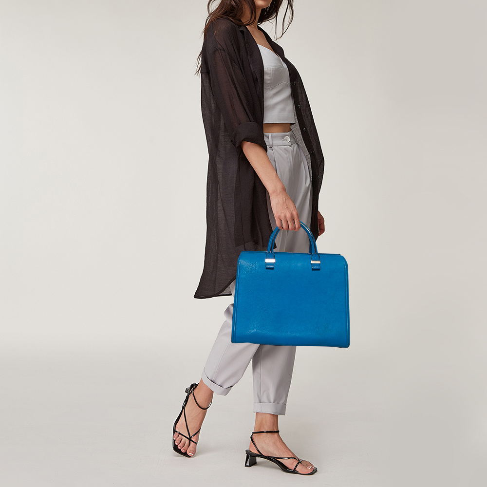 

Victoria Beckham Blue Leather Victoria Tote