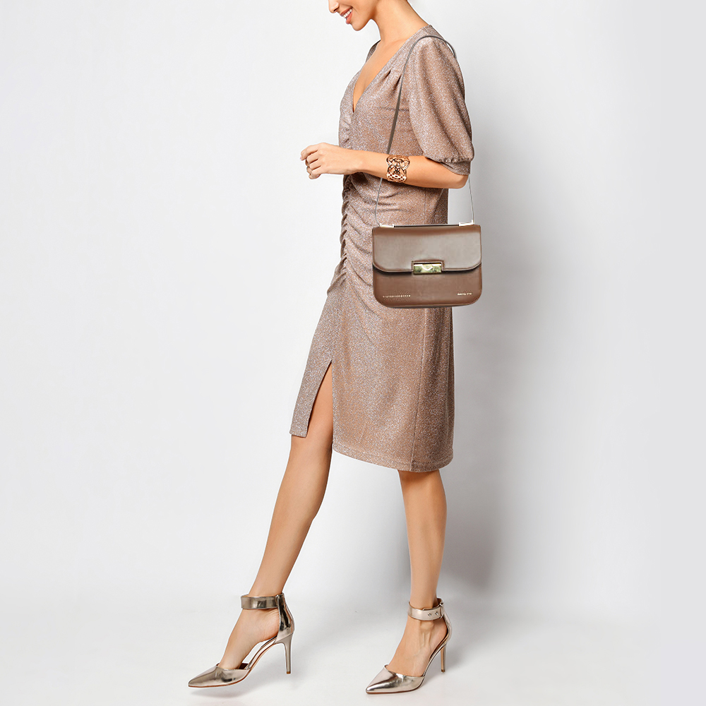 

Victoria Beckham Brown Leather Eva Shoulder Bag