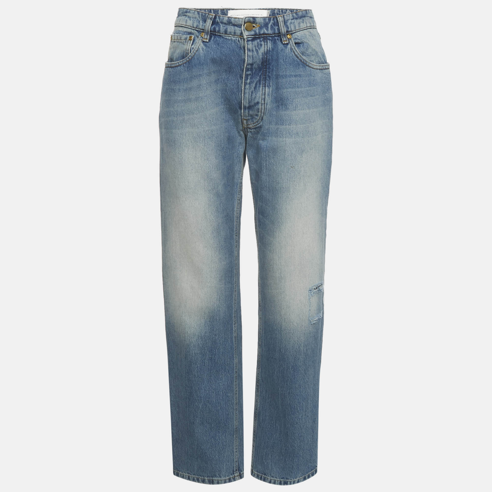 

Victoria Victoria Beckham Blue Faded Denim Ripped Jeans S Waist 27"
