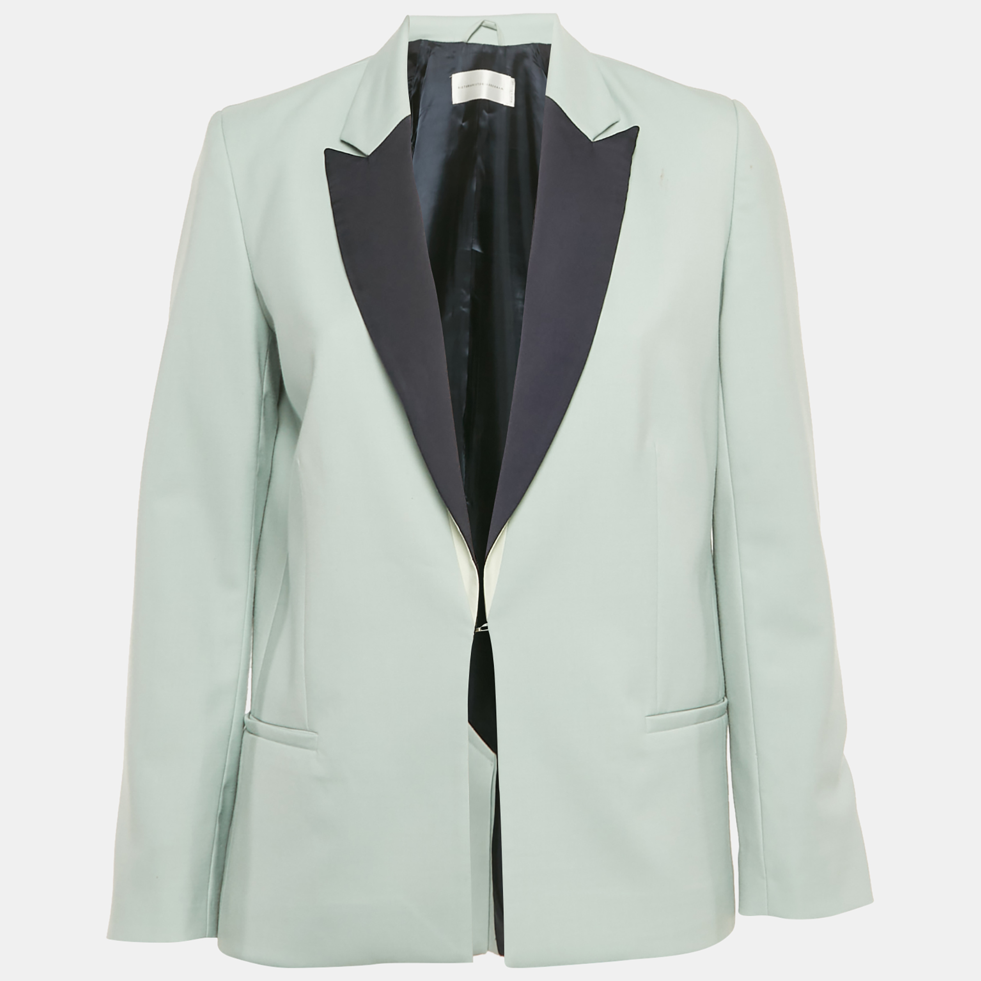

Victoria Victoria Beckham Pastel Blue Wool Crepe Blazer S, Green