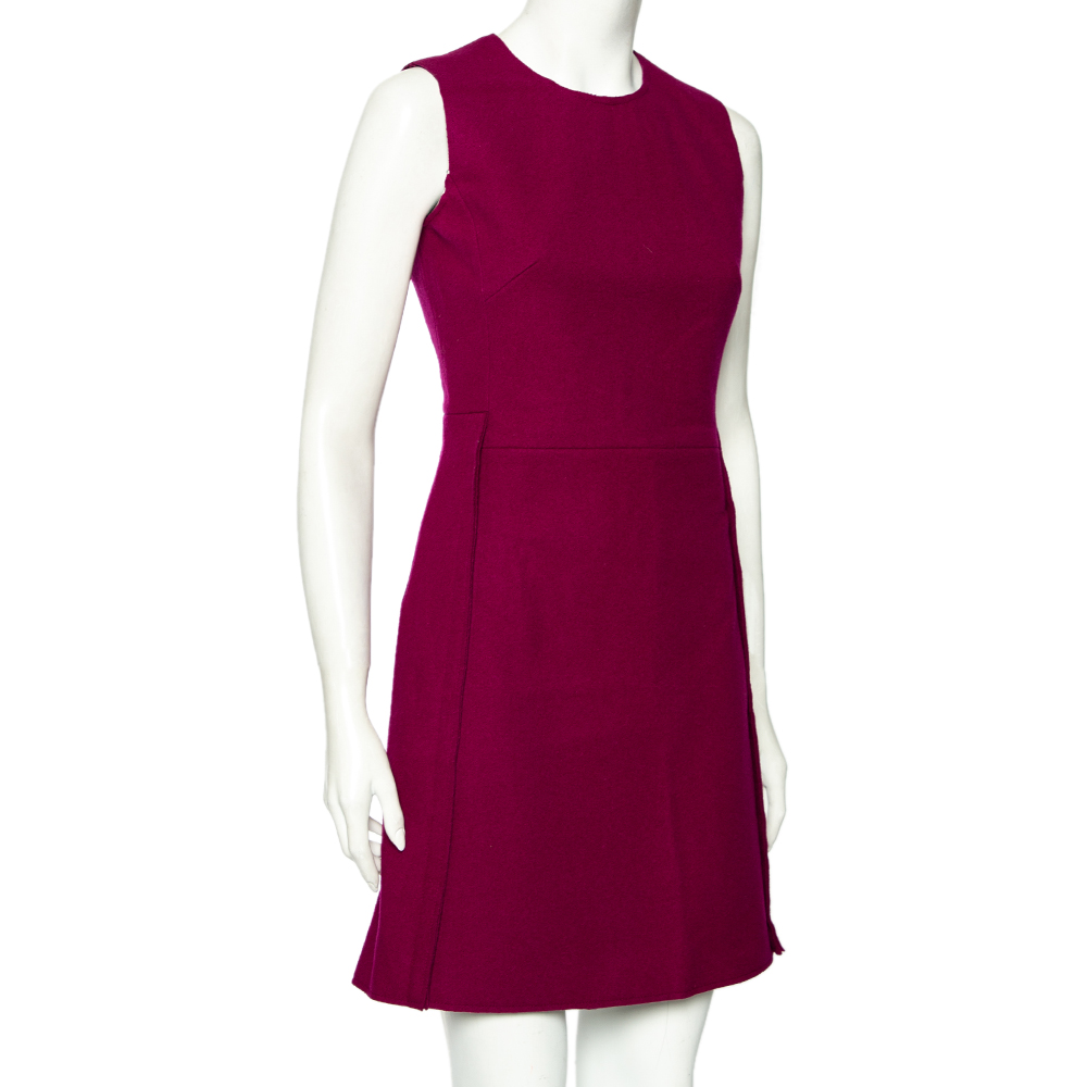 

Victoria Victoria Beckham Purple Wool Short Sheath Dress