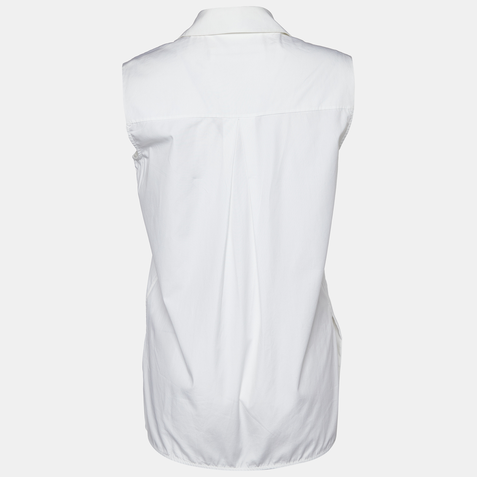 

Victoria Victoria Beckham White Cotton Asymmetrical Hem Shirt