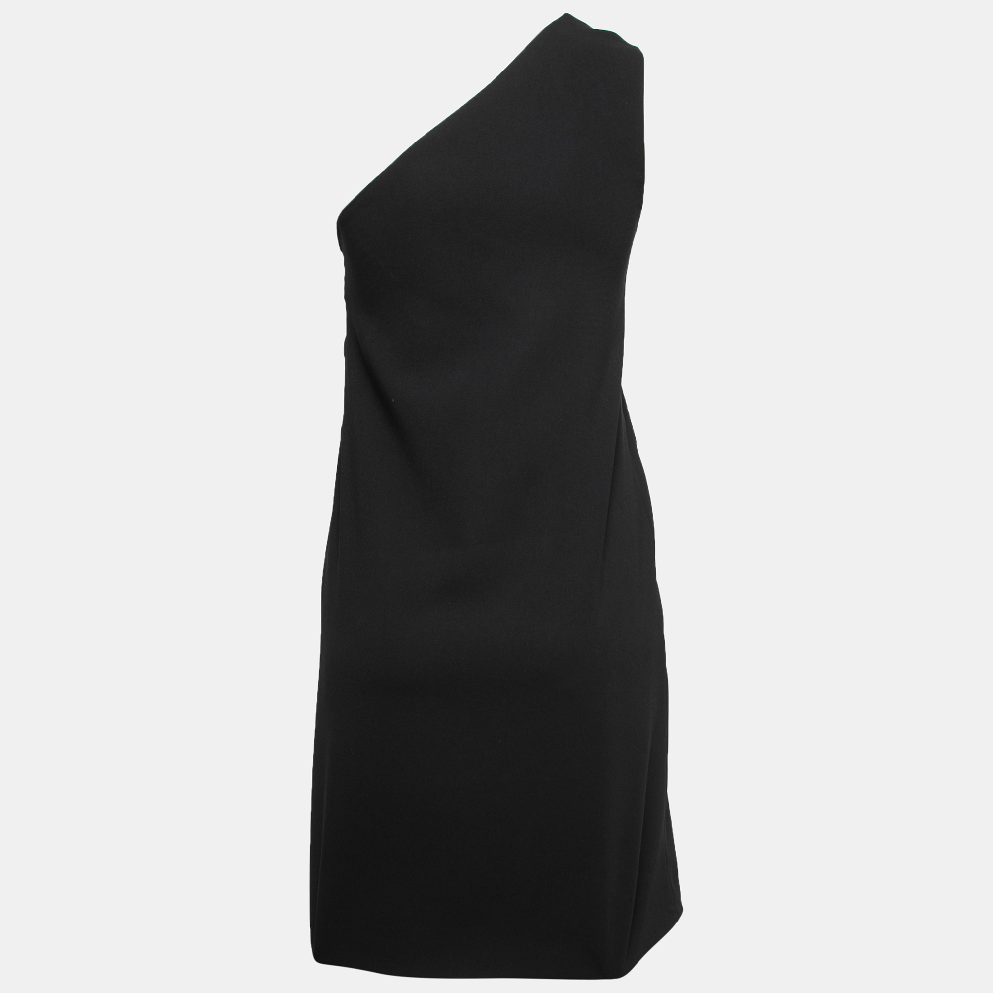 

Victoria Victoria Beckham Black Crepe Embellished One-Shoulder Dress