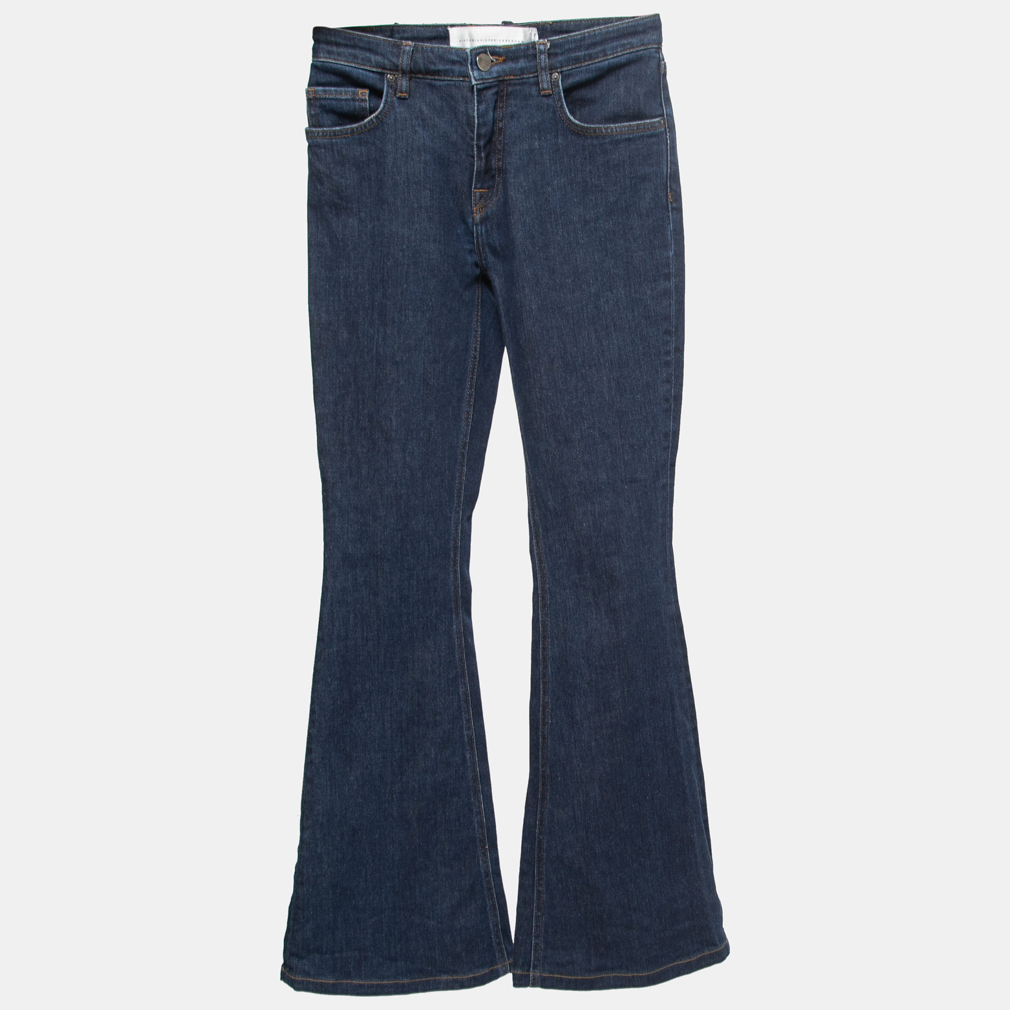 Pre-owned Victoria Victoria Beckham Blue Denim Flared Jeans S Waist 25"