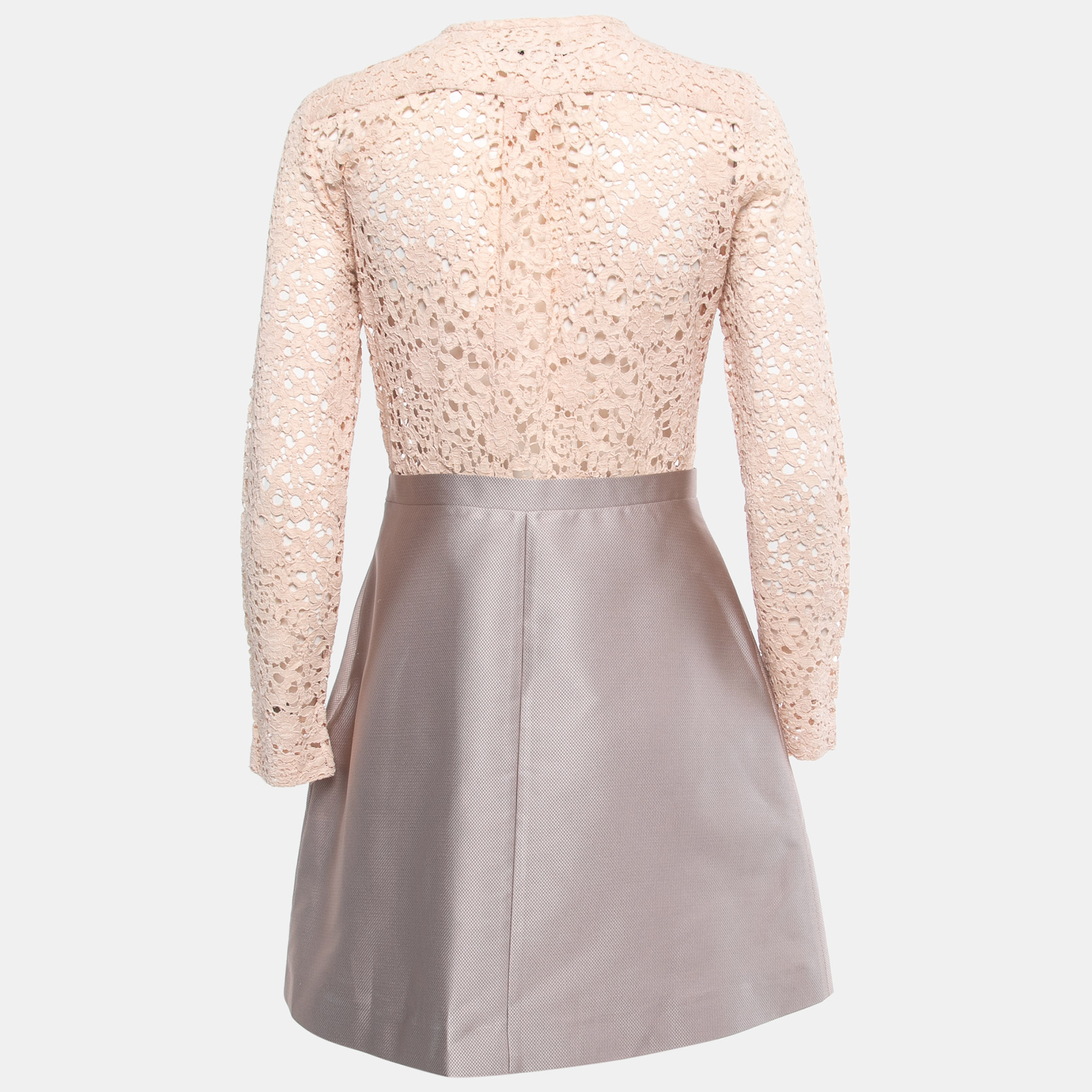 

Victoria Victoria Beckham Beige/Grey Lace Mini Dress