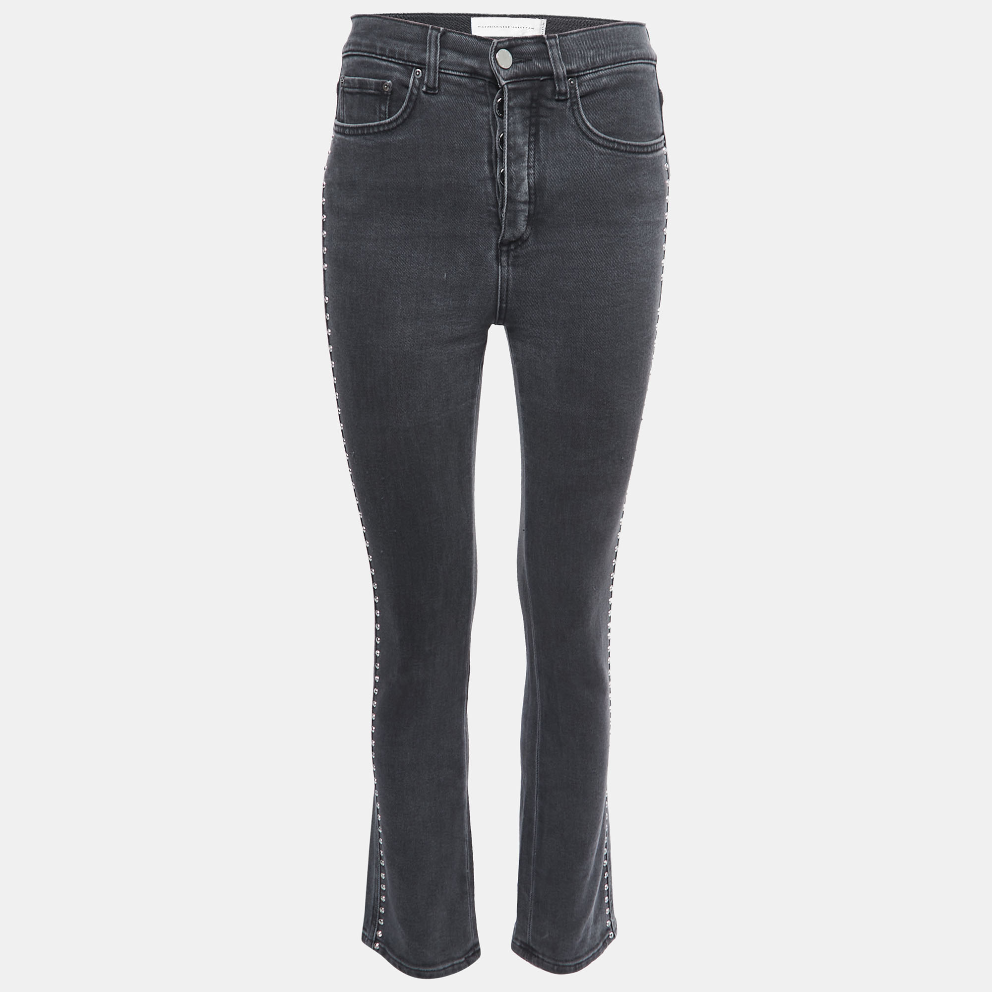 

Victoria Victoria Beckham Grey Denim Studded Jeans  Waist 25