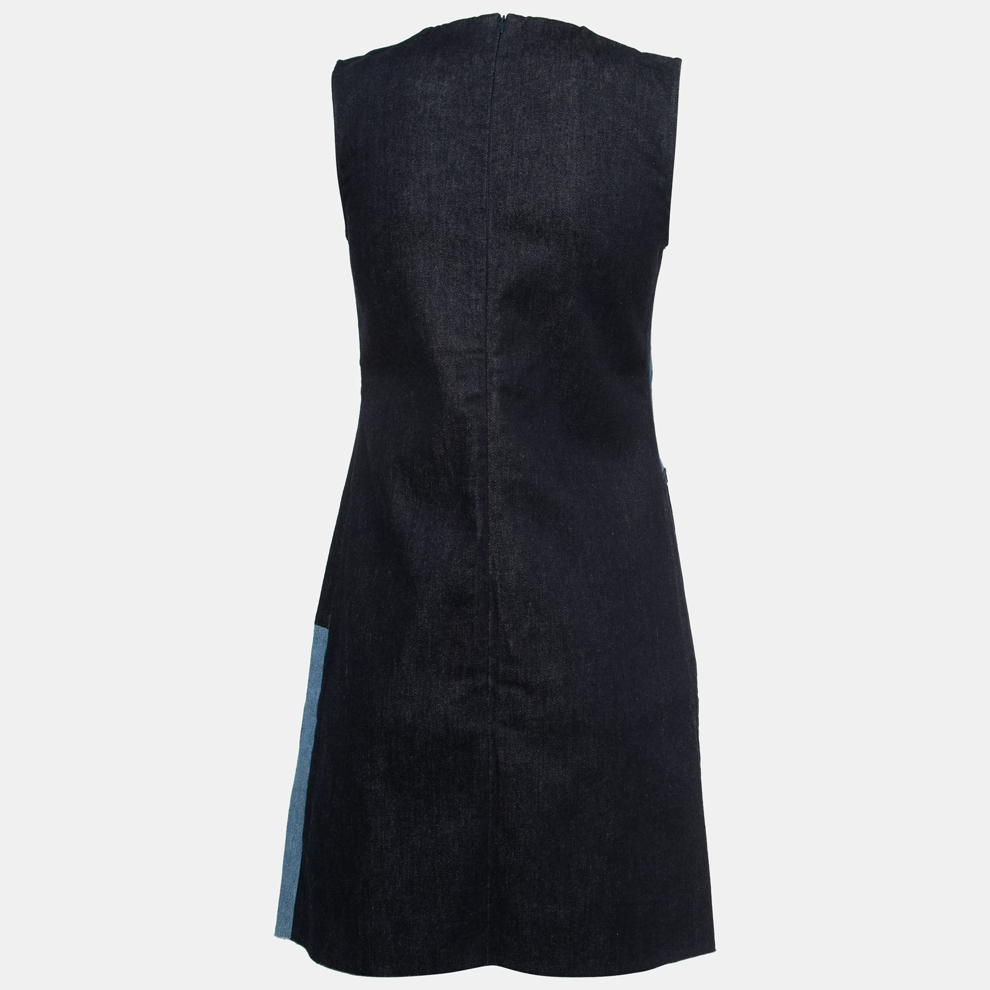 

Victoria Victoria Beckham Blue Patched Denim Sleeveless Mini Dress