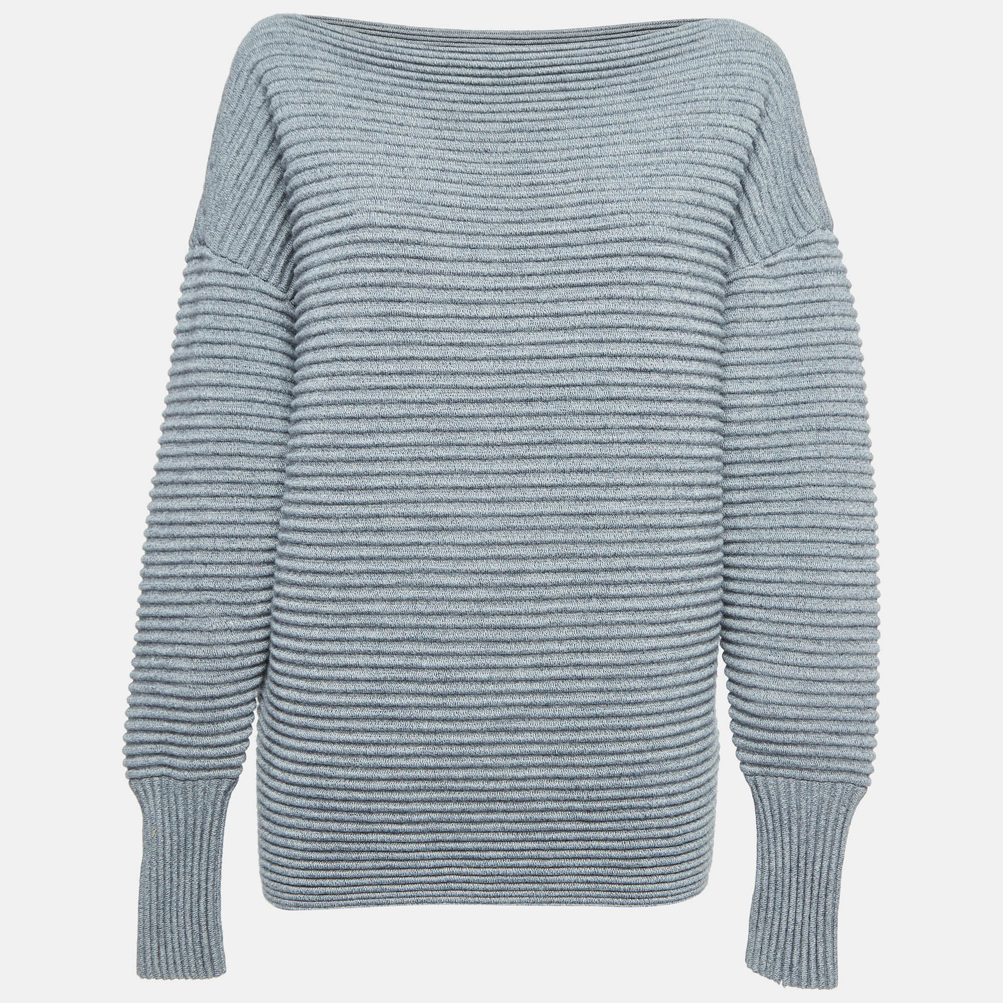

Victoria Victoria Beckham Grey Ribbed Knit Sweater