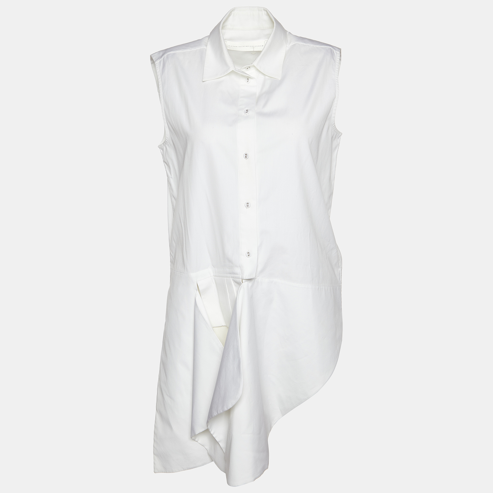 

Victoria Victoria Beckham White Cotton Asymmetrical Hem Shirt
