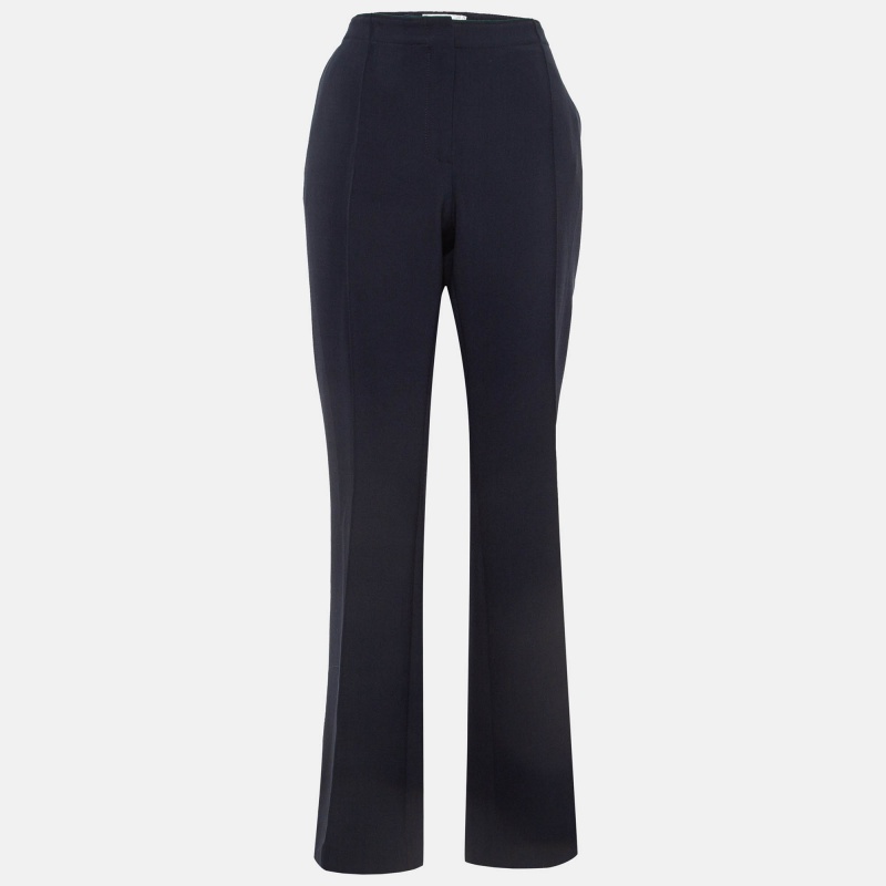 

Victoria Victoria Beckham Navy Blue Crepe Flared Trousers