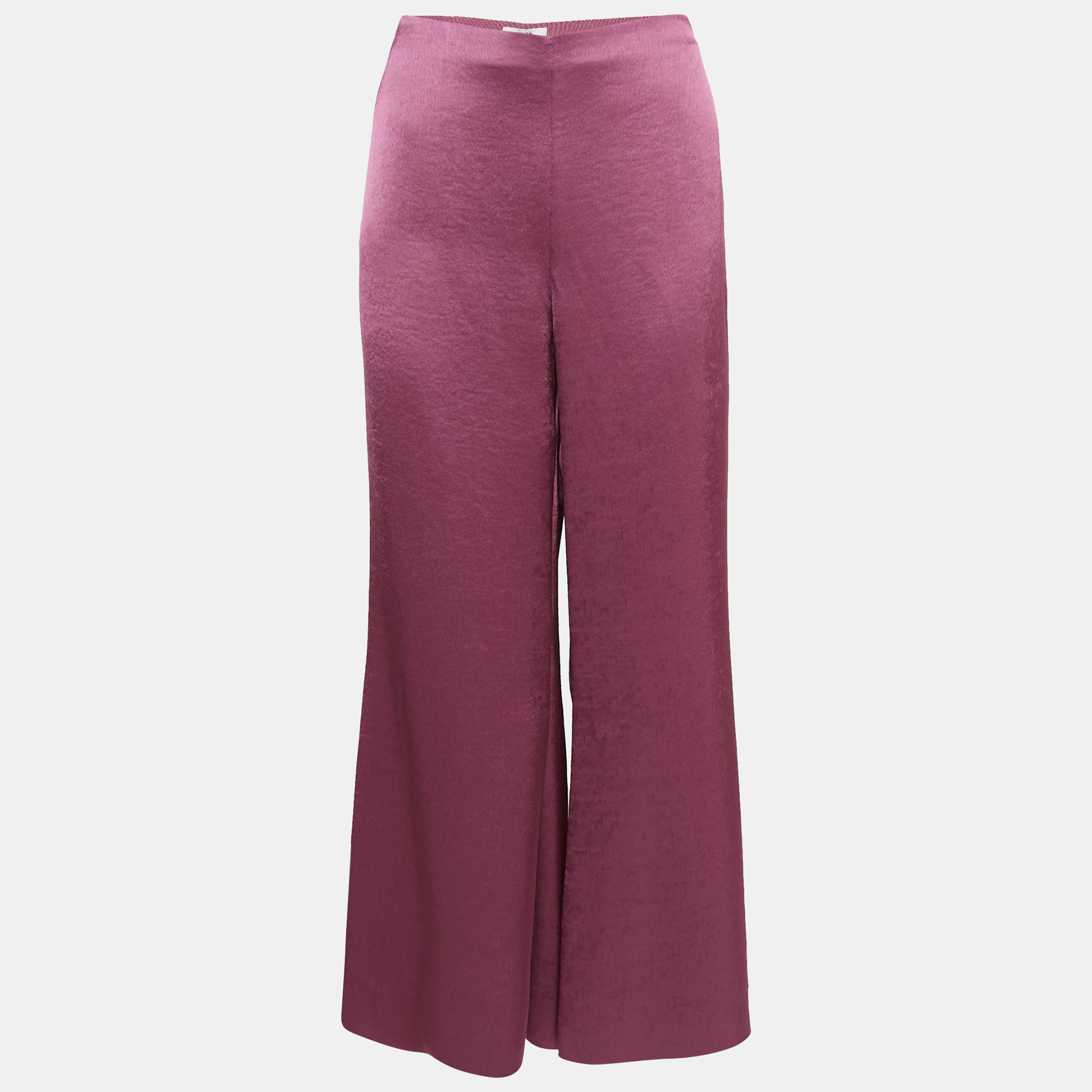 

Vince Pink Satin Wide Leg Flared Pants M