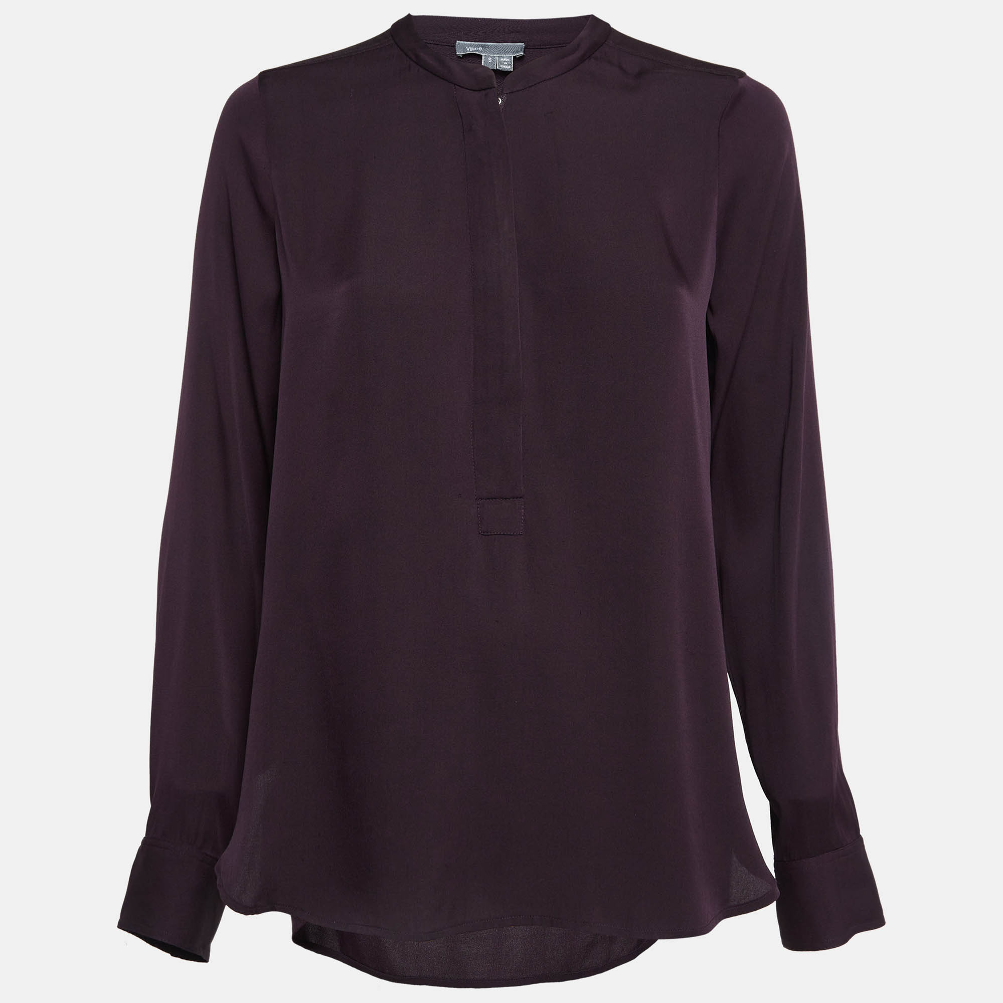 

Vince Purple Satin Zip-Up Blouse S