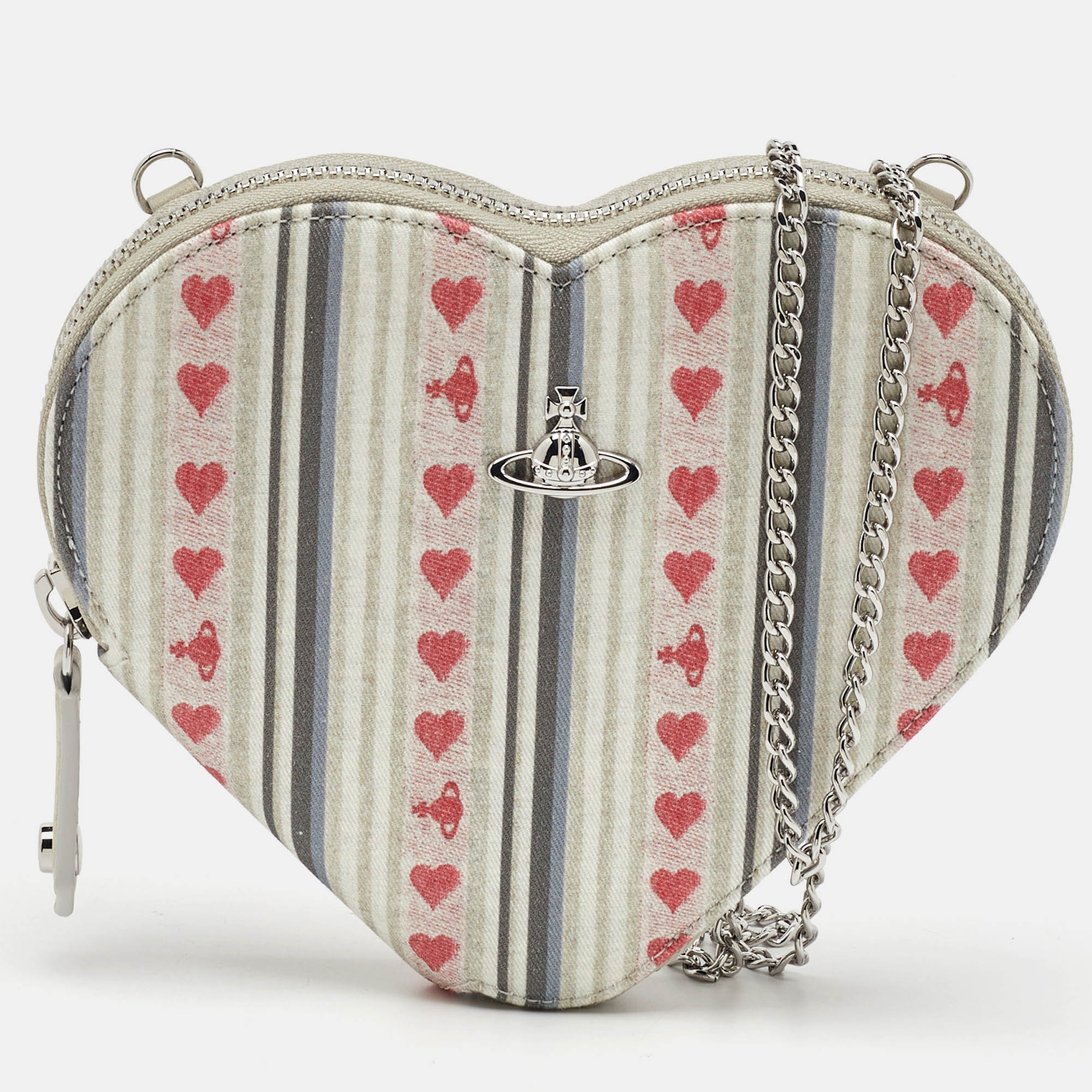 

Vivienne Westwood Multicolor Printed Canvas Heart Zip Crossbody Bag