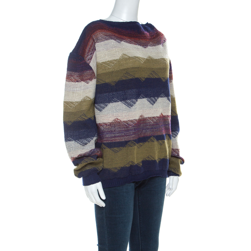 

Vivienne Westwood Multicolor Striped Textured Wool Sweater